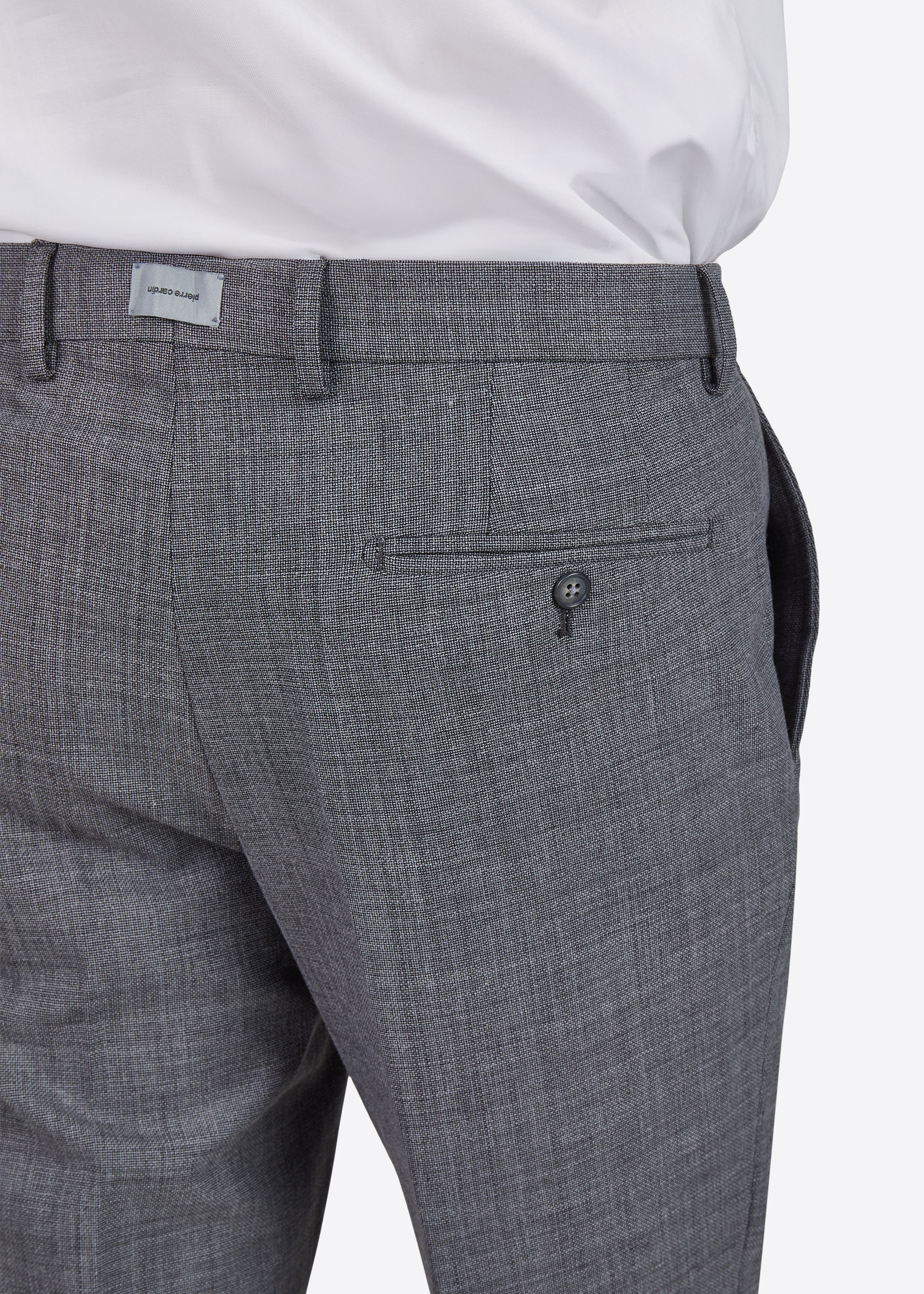 Hose Ryan mit Bügelfalte, Steingrau Detailansicht 2