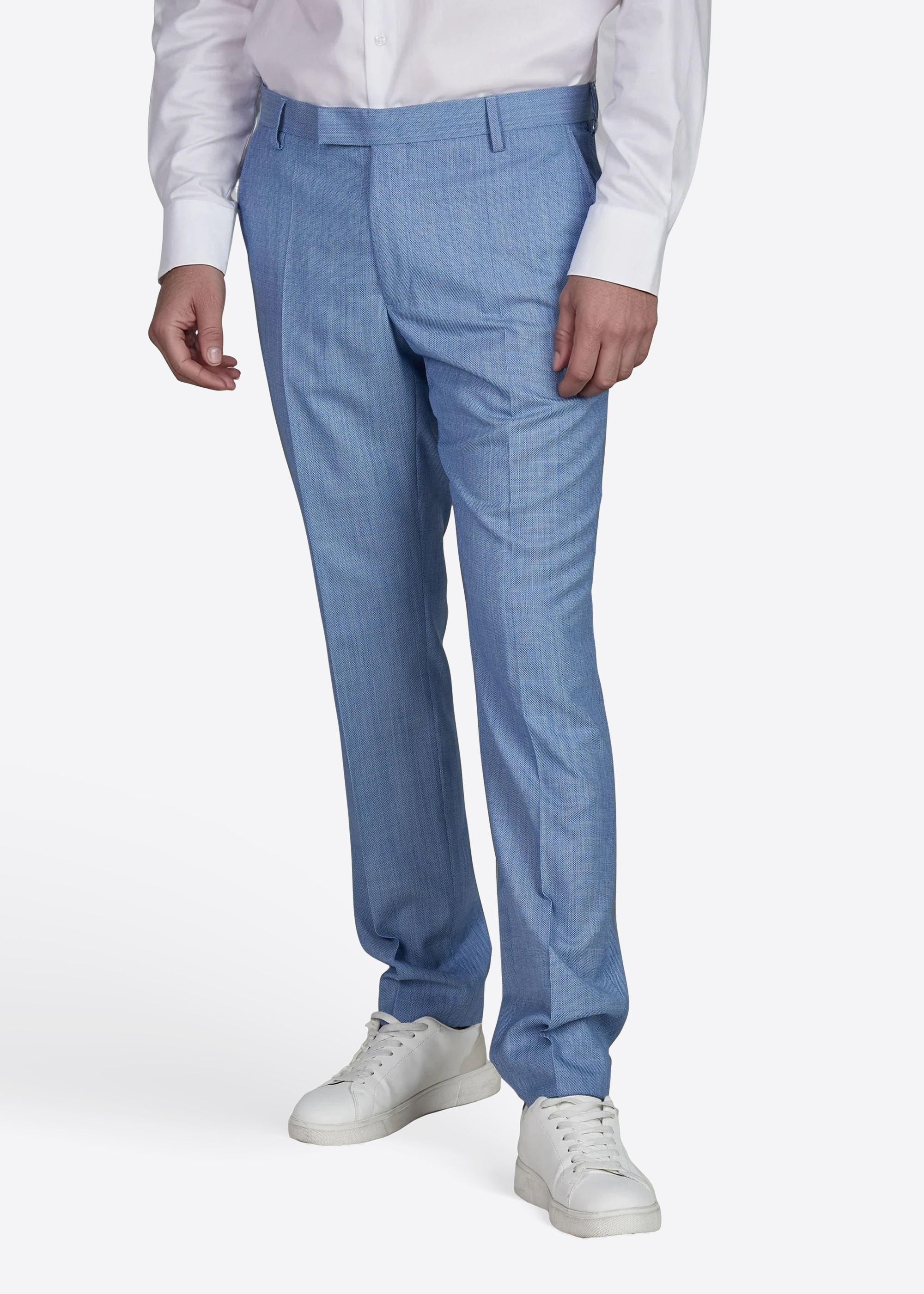 Hose Ryan mit Bügelfalte, Blue bell Frontansicht