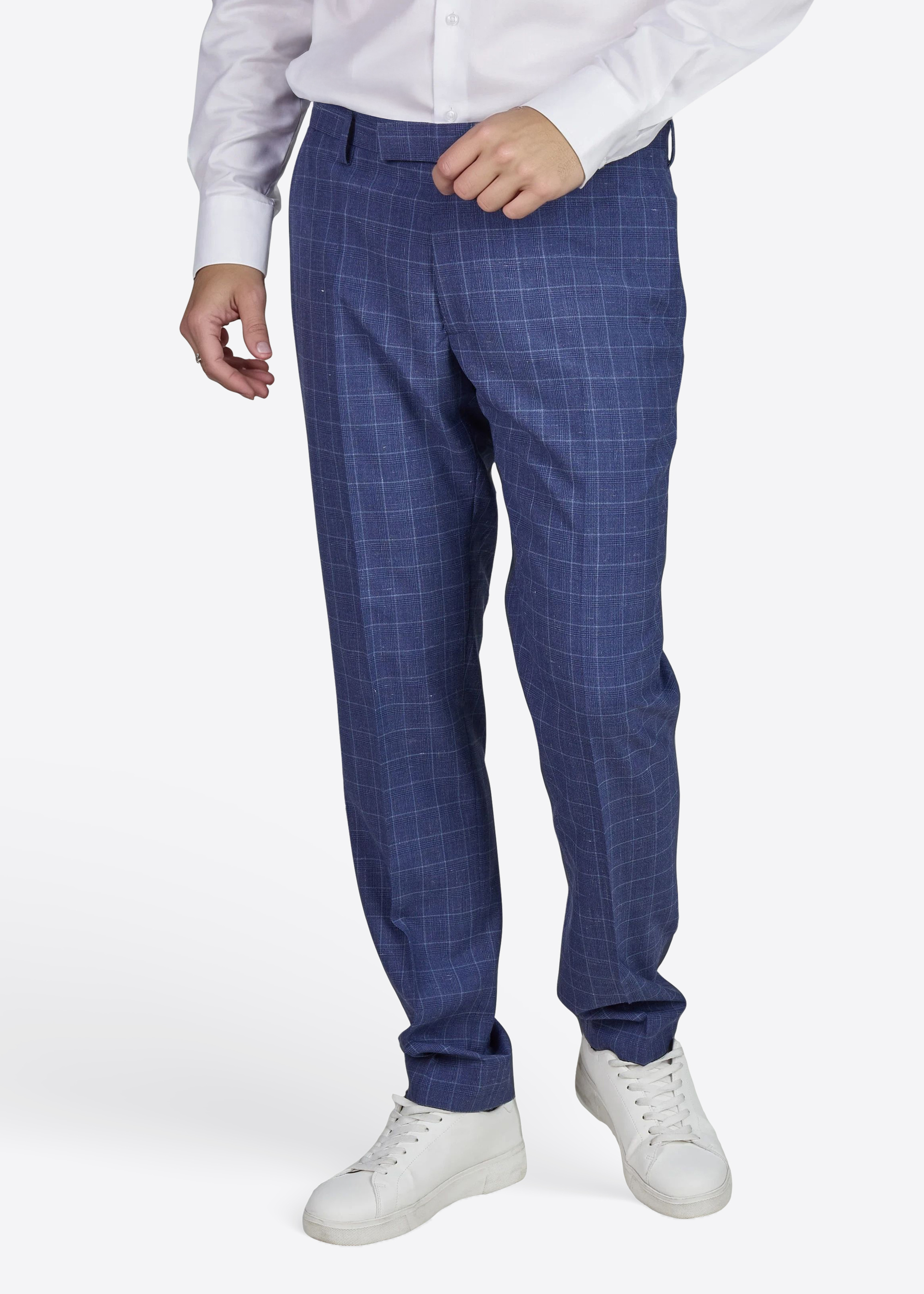 Hose Ryan mit Bügelfalte, Navy Peony Frontansicht