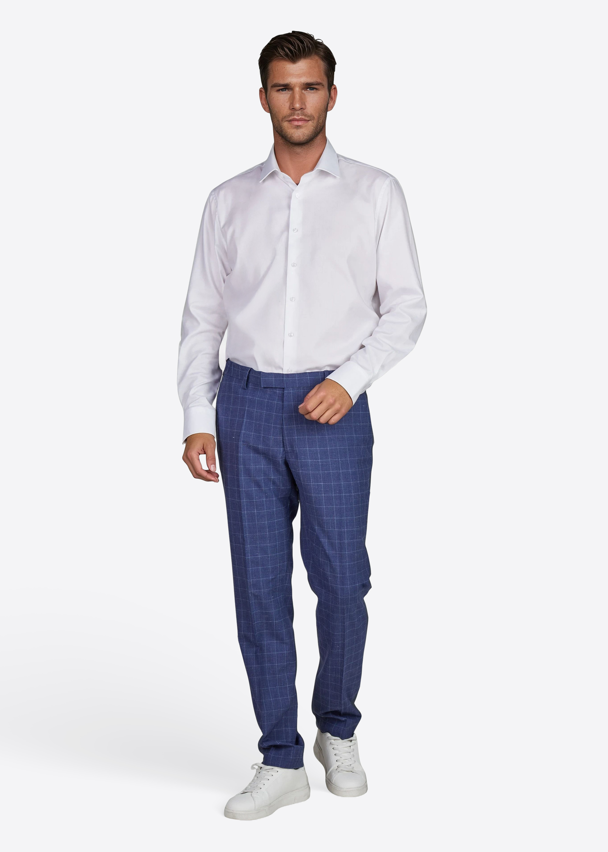 Hose Ryan mit Bügelfalte, Navy Peony Rückansicht