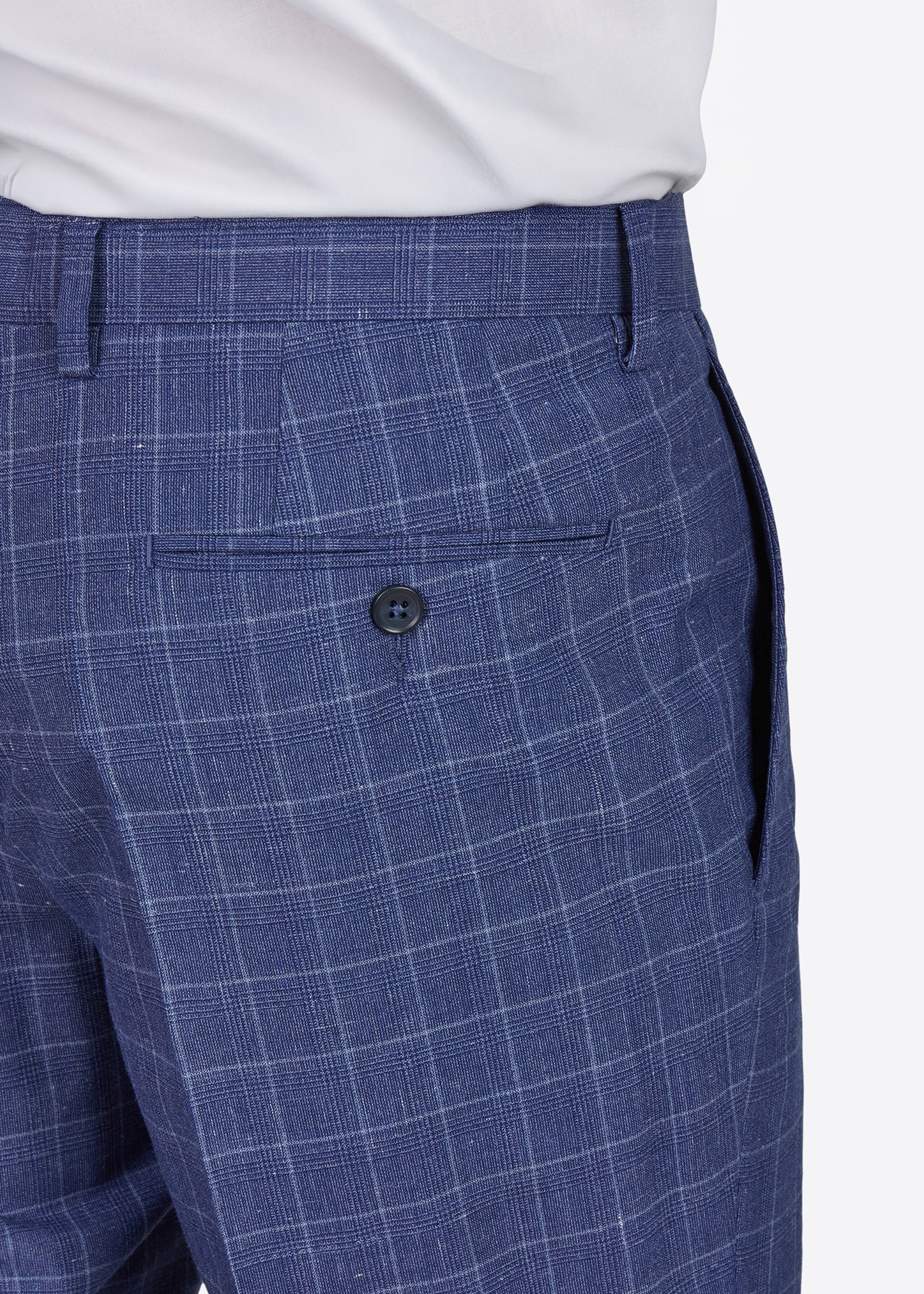 Hose Ryan mit Bügelfalte, Navy Peony Detailansicht 2