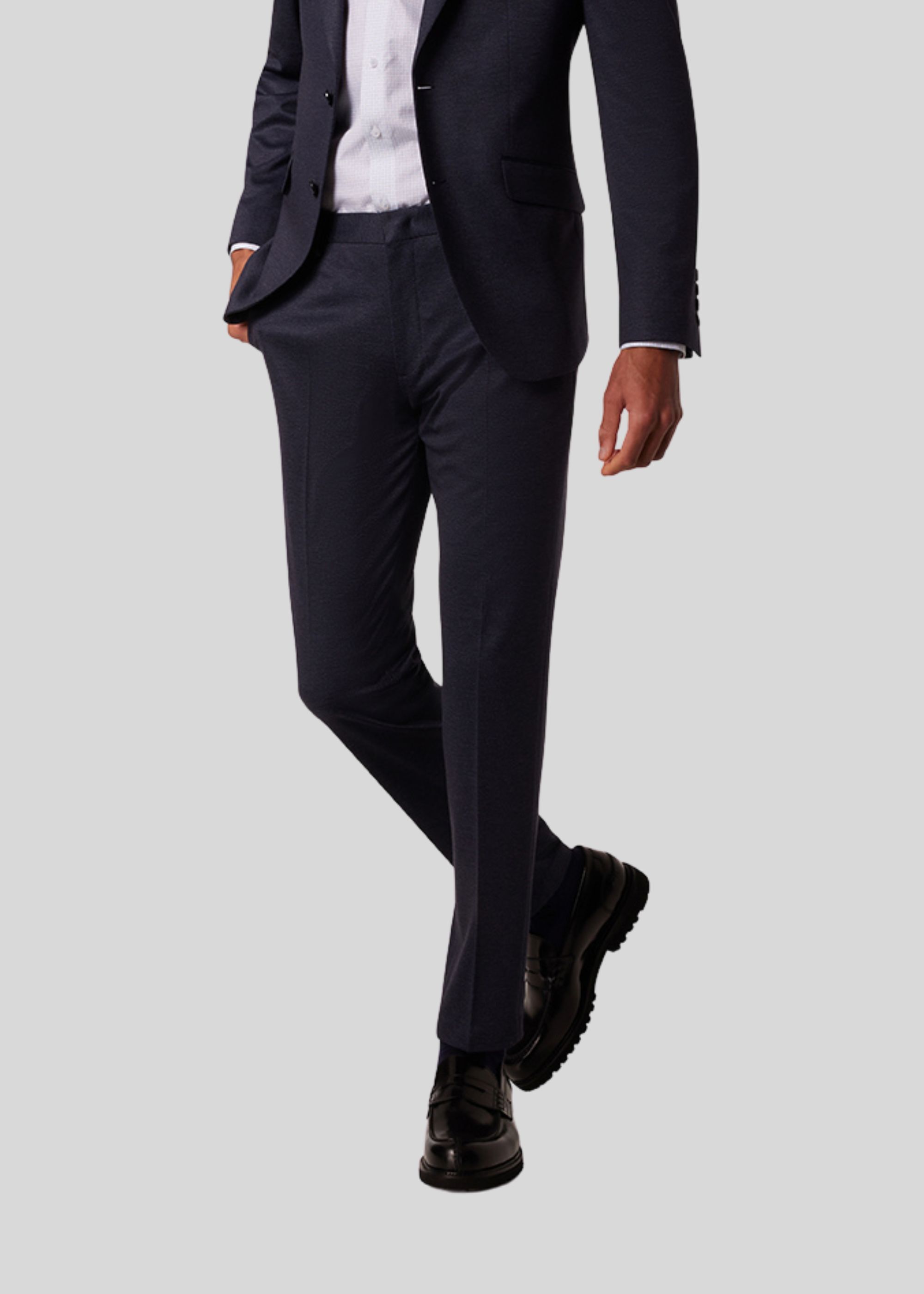 Rick Smart-Casual-Hose mit elastischem Bund, Blau Rückansicht