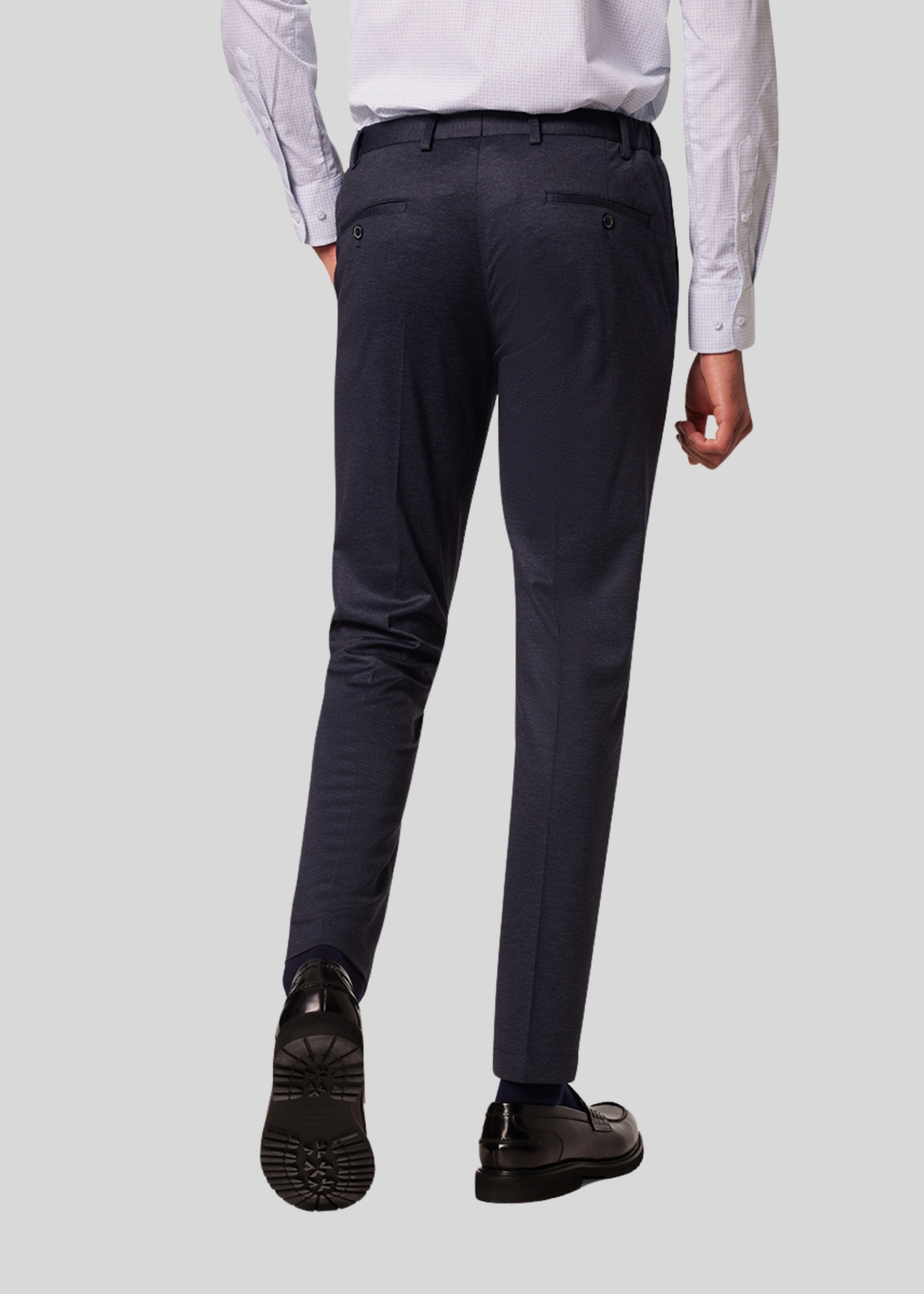 Rick Smart-Casual-Hose mit elastischem Bund, Blau Detailansicht 1