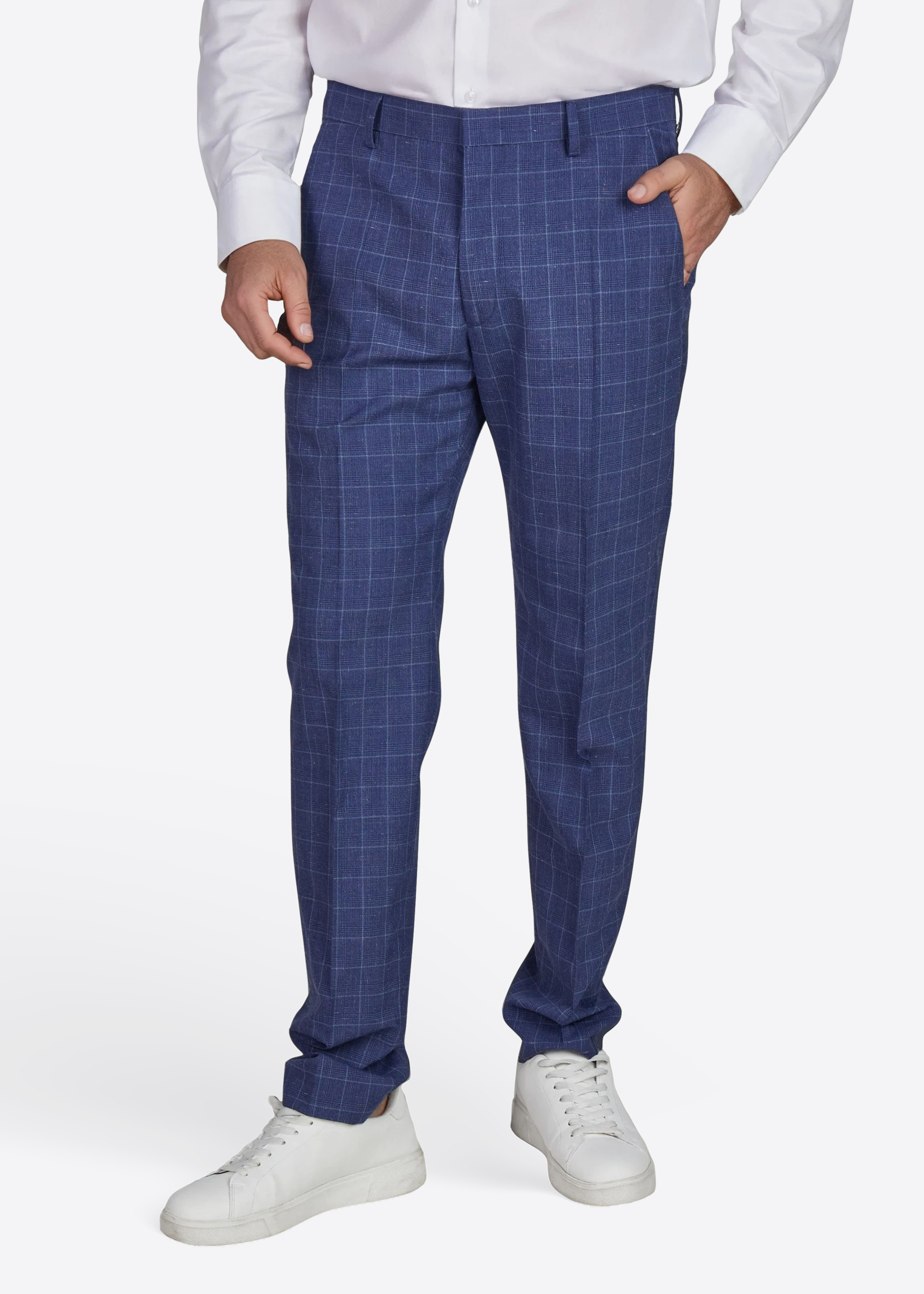 Hose Ray mit Bügelfalte, Navy Peony Frontansicht