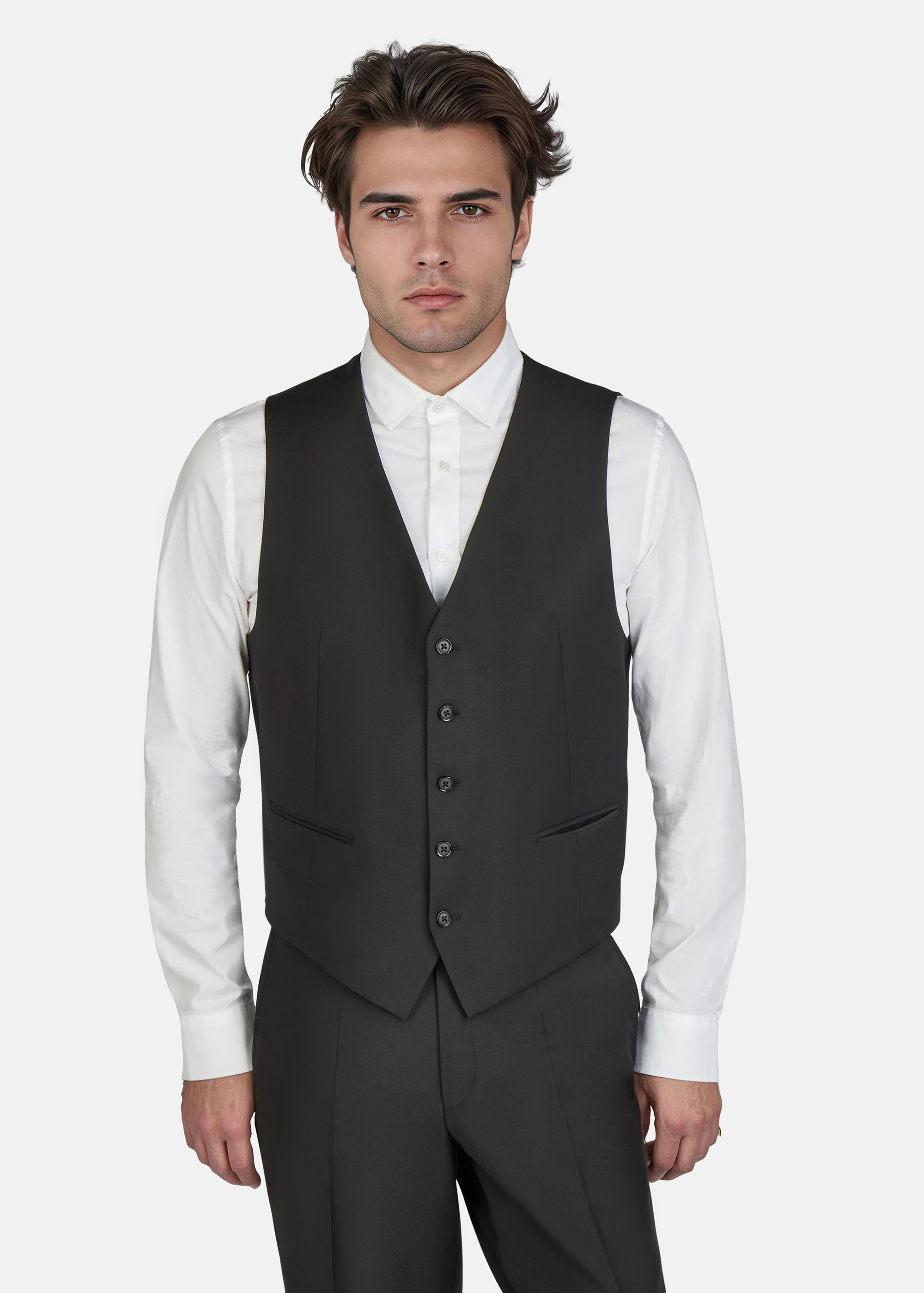 Weste Hugo, Schwarz Frontansicht