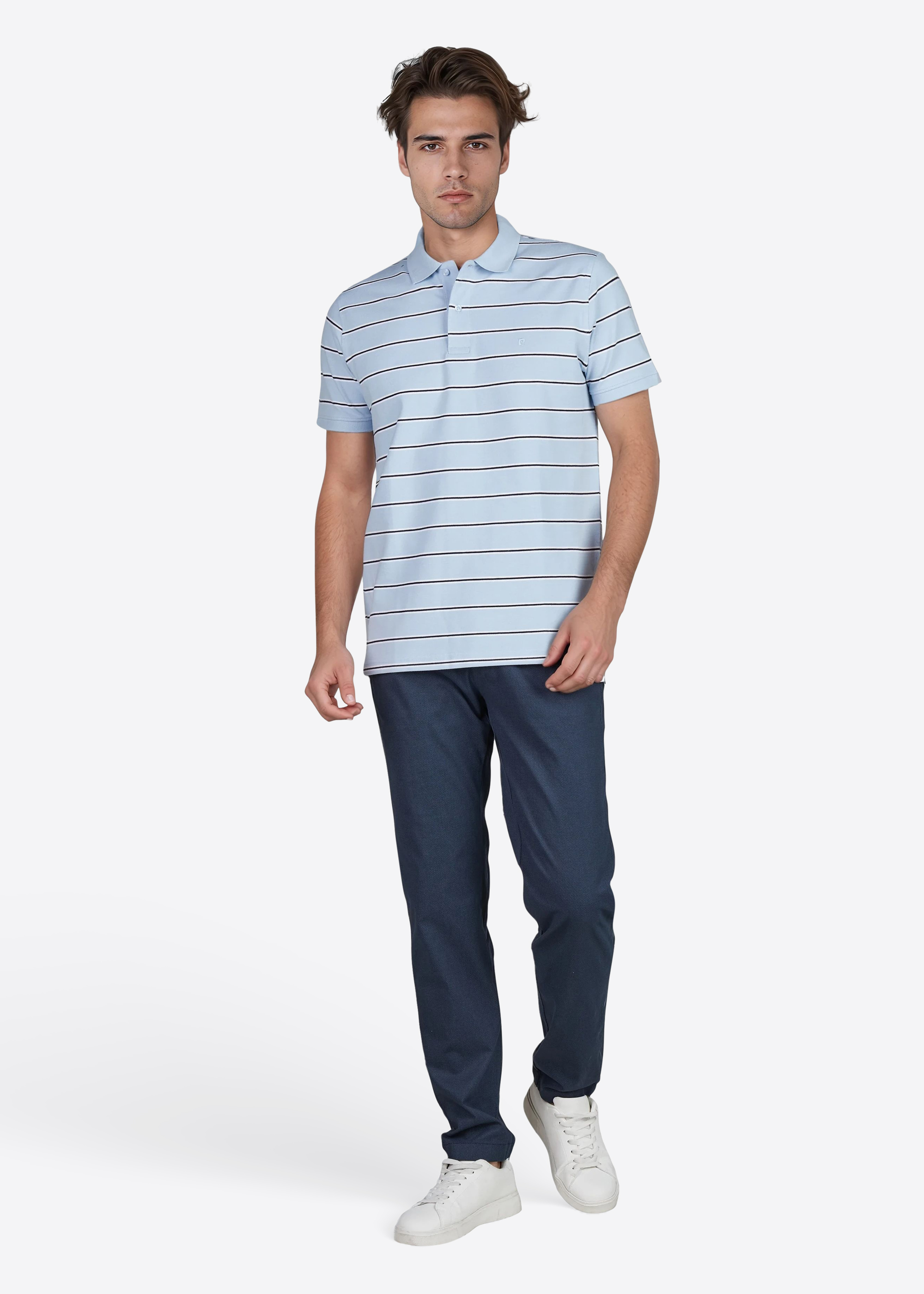 Polo-Shirt mit klassischem Polo-Kragen, Ice Water Rückansicht