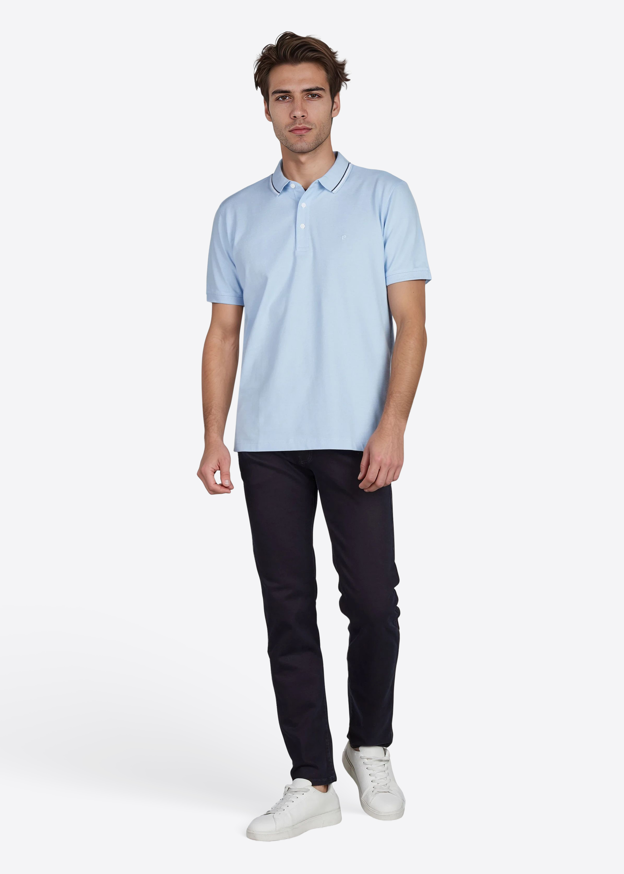 Polo-Shirt mit klassischem Polo-Kragen, Ice Water Rückansicht