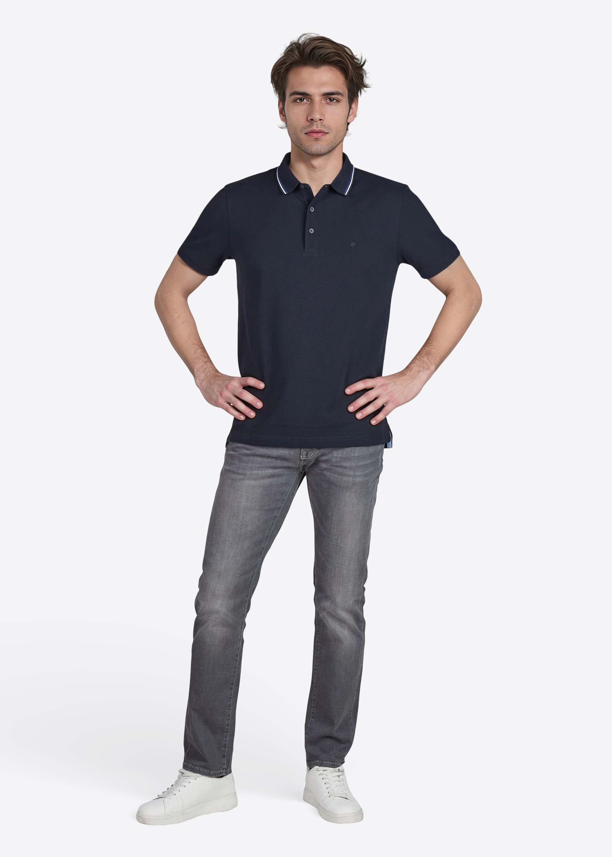 Polo-Shirt mit klassischem Polo-Kragen, Salute Rückansicht
