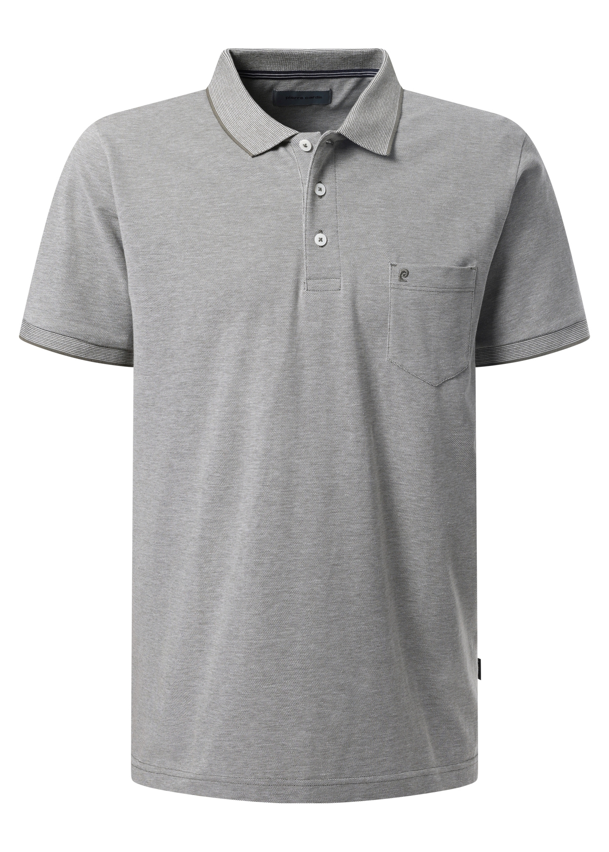 Polo-Shirt mit klassischem Polo-Kragen, Dusty Olive Rückansicht