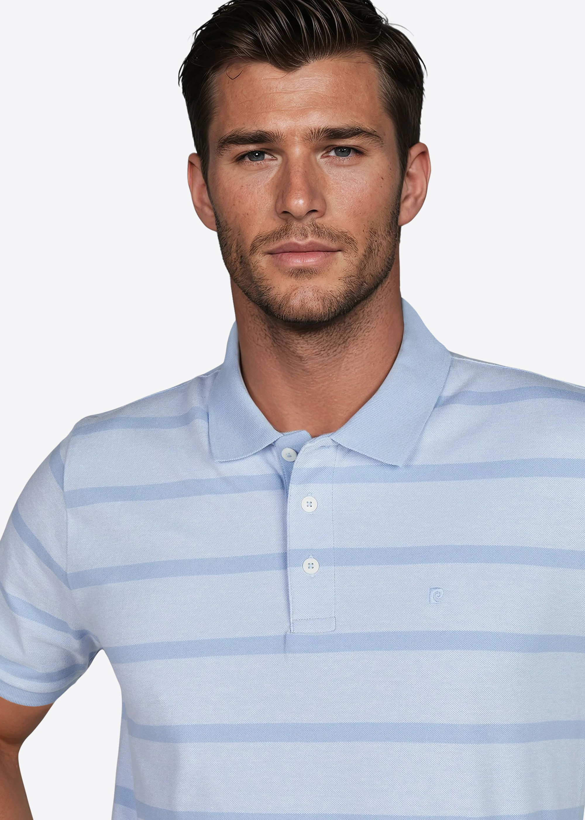 Polo-Shirt im Streifen-Design, Ice Water Detailansicht 2