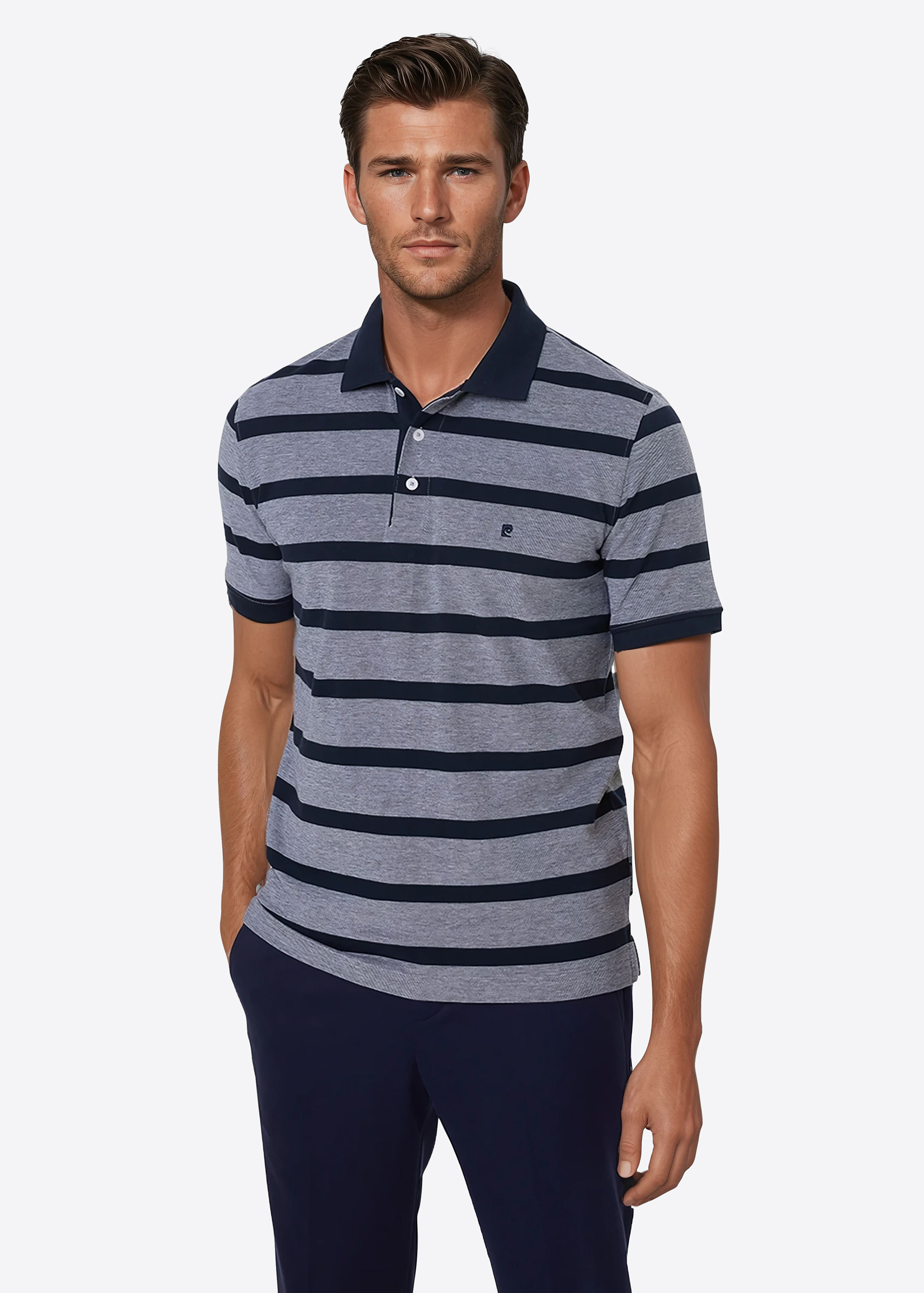 Polo-Shirt im Streifen-Design, Salute Frontansicht