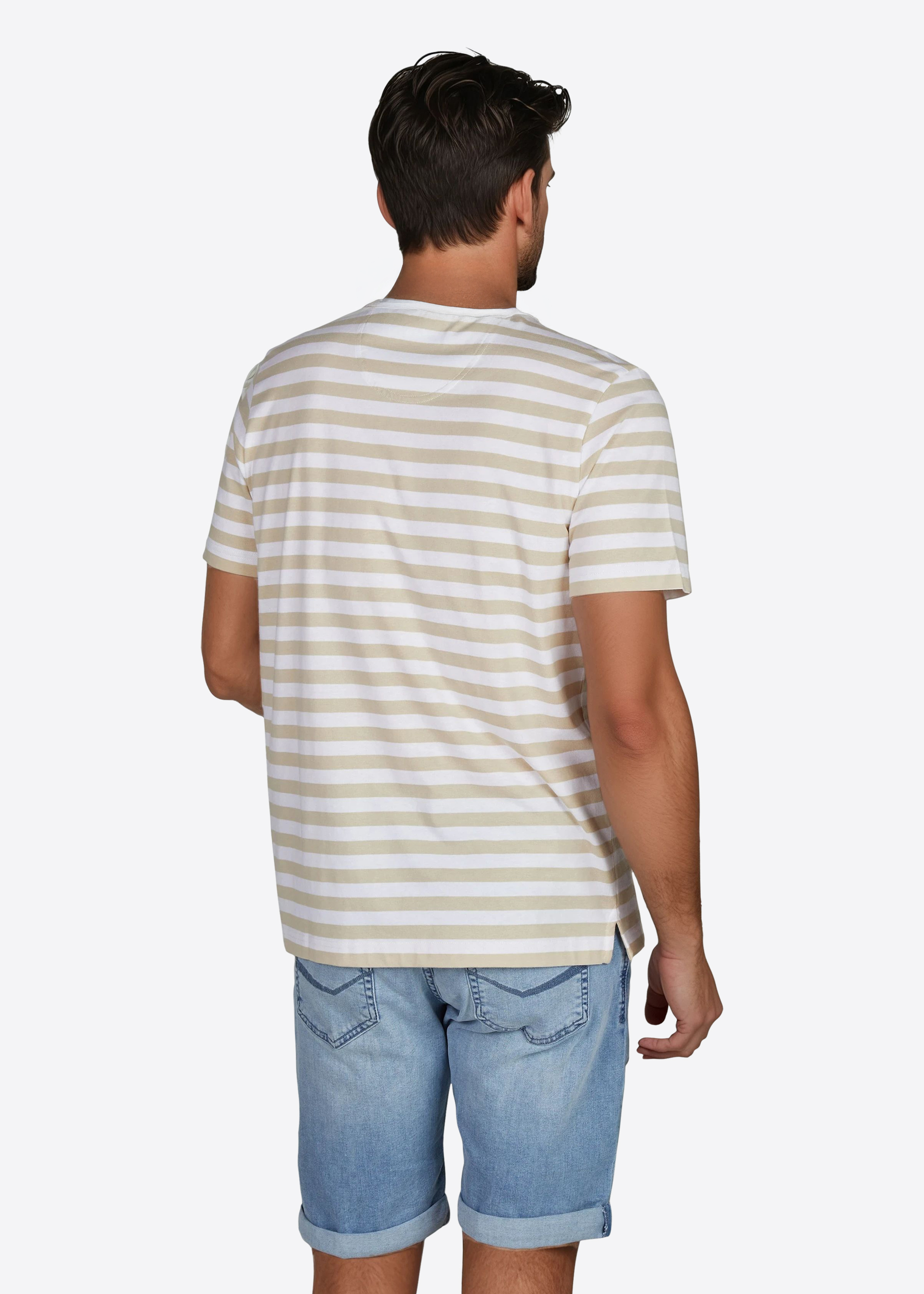 T-Shirt mit Streifen, Brown Rice Detailansicht 1