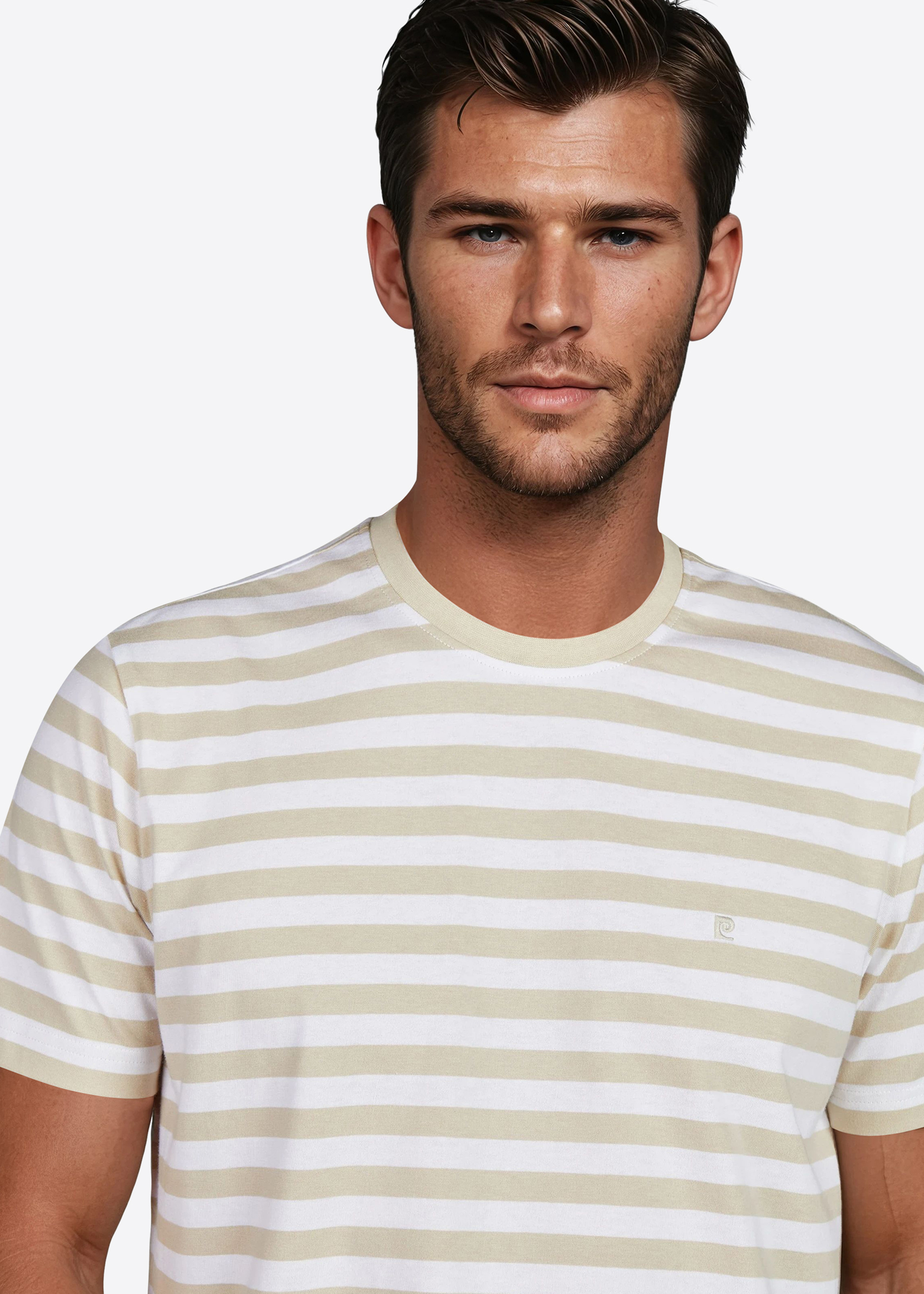 T-Shirt mit Streifen, Brown Rice Detailansicht 2