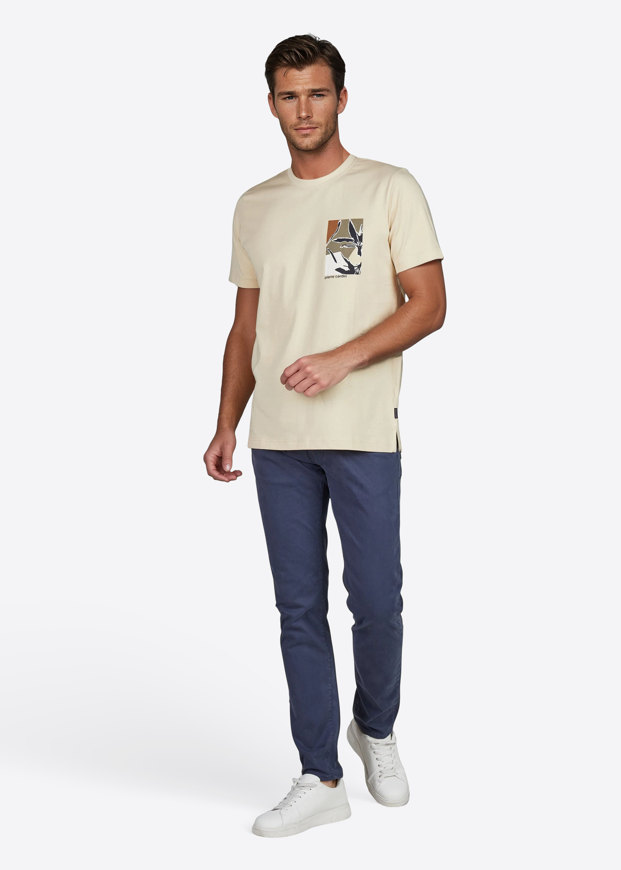 T-Shirt mit Logoapplikation, Brown Rice Rückansicht