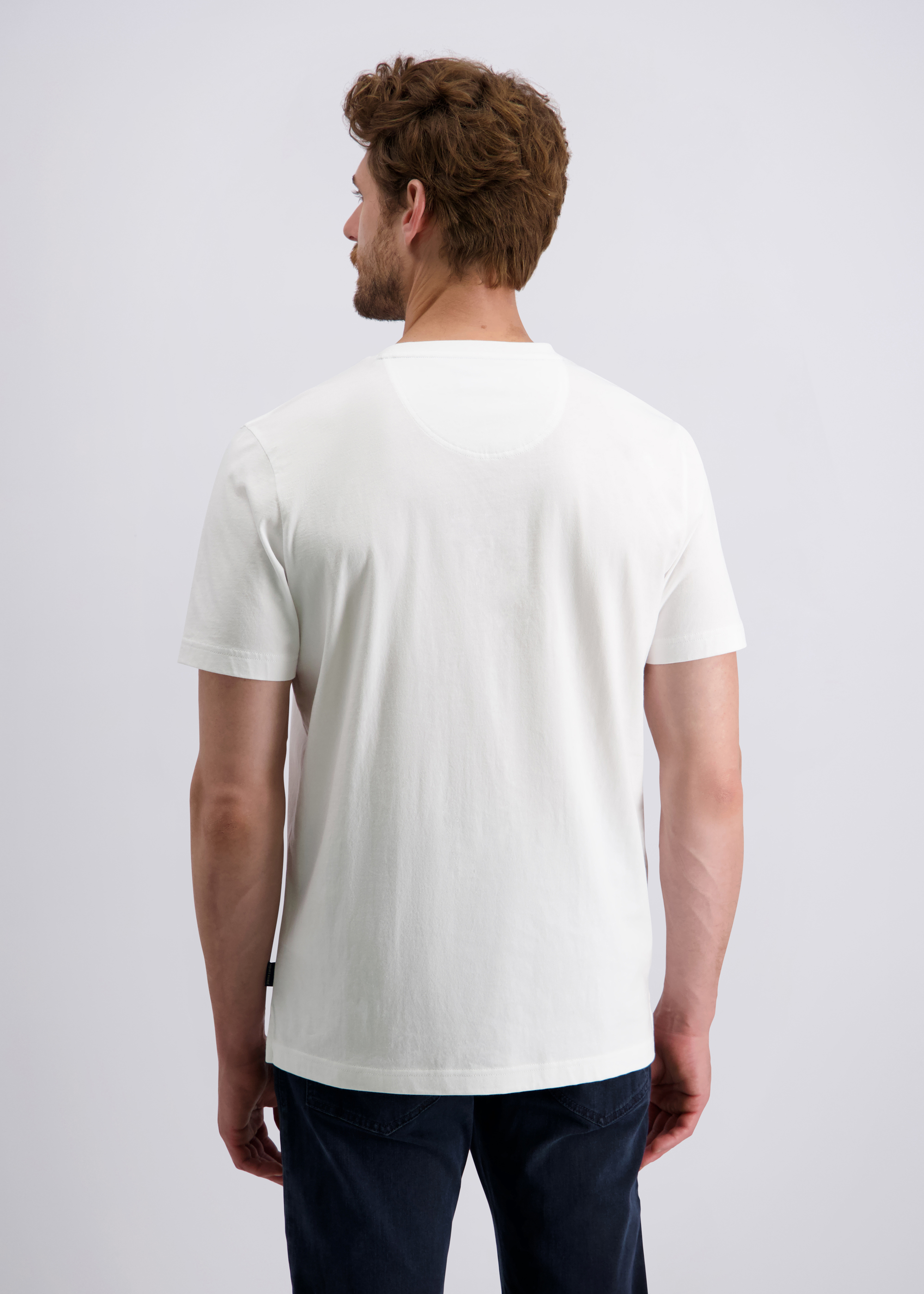 Freizeit T-Shirt mit Placement Print, Elfenbein Detailansicht 1