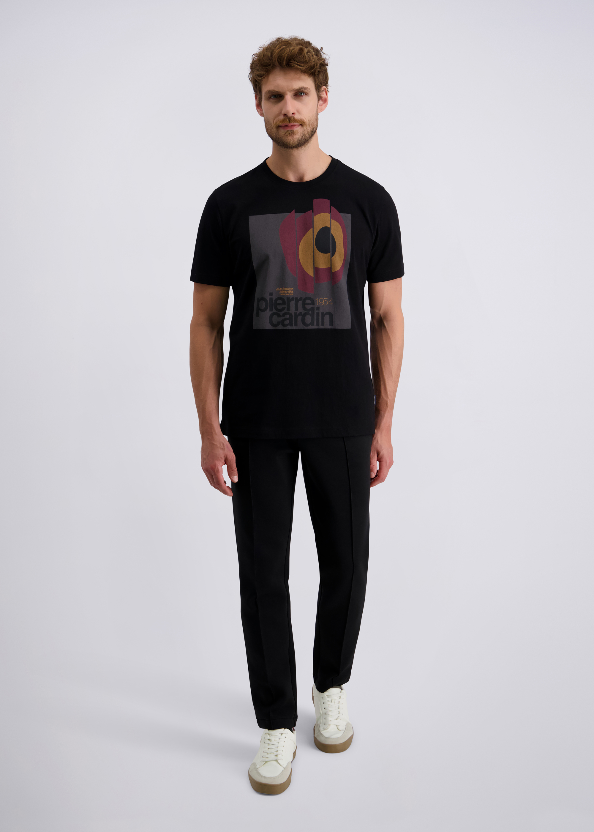 Freizeit T-Shirt mit Placement Print, Schwarz Rückansicht