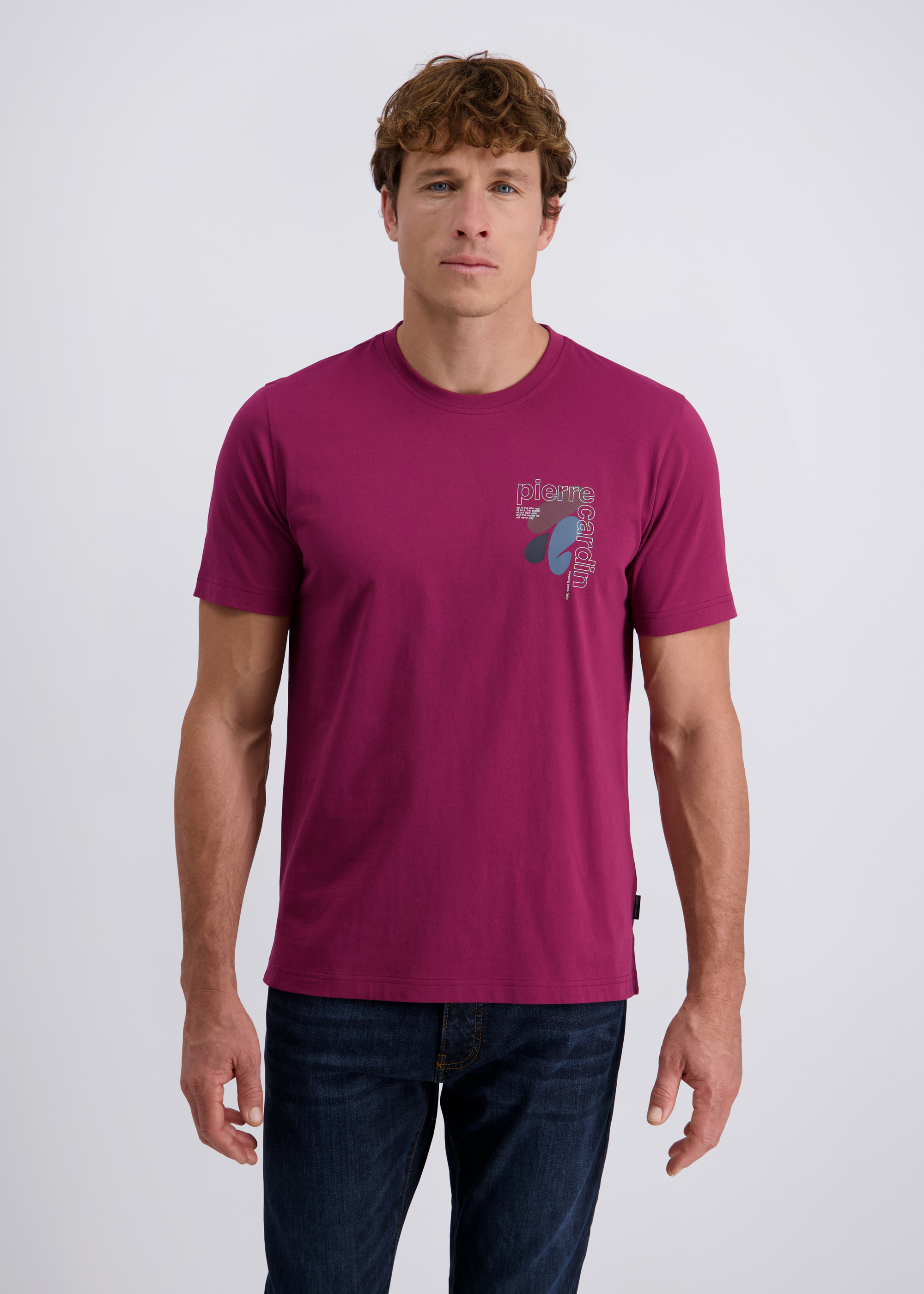 Freizeit-T-Shirt mit Logo-Print, Smokeberry Frontansicht