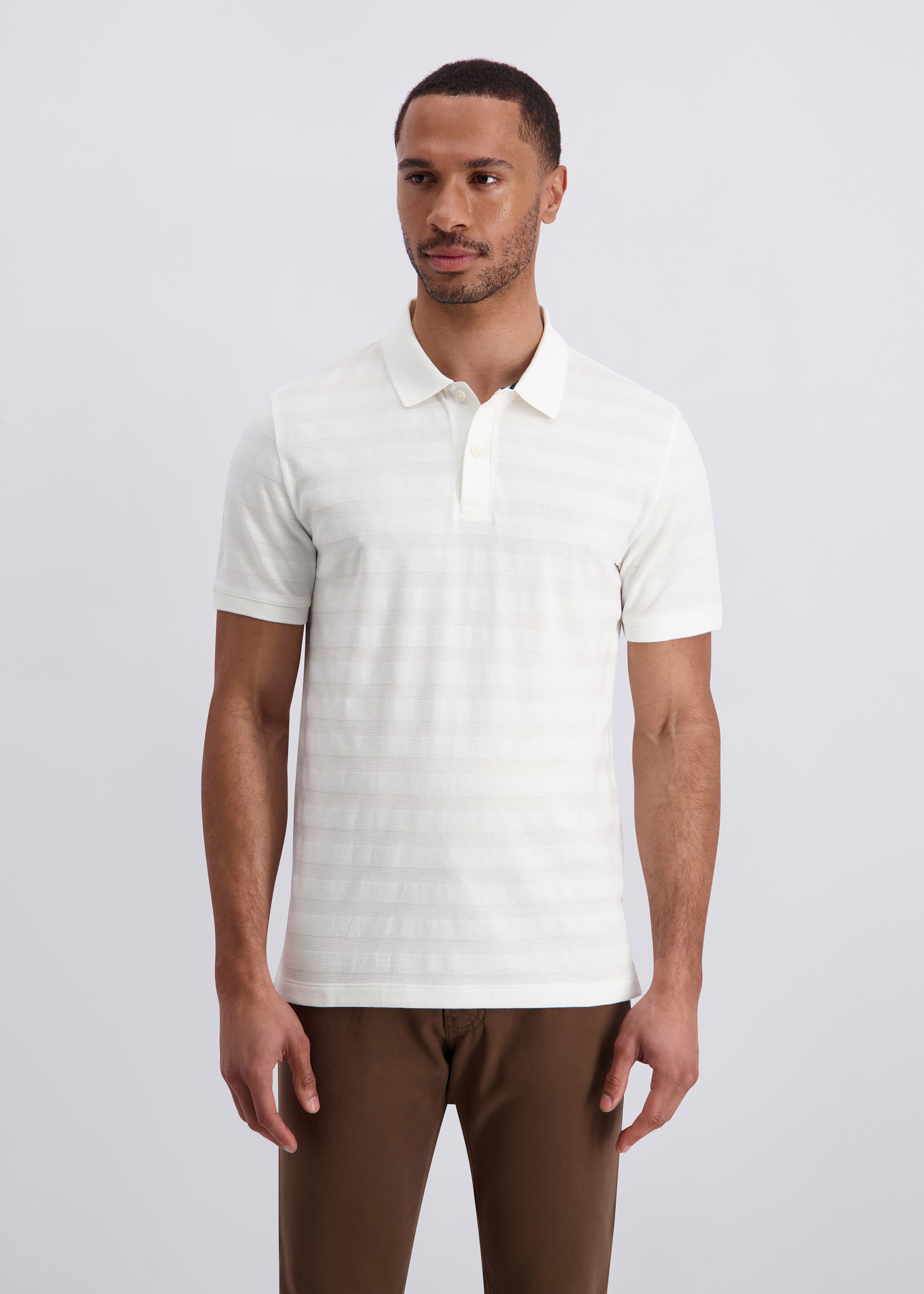 Poloshirt im Modern Fit, Weiss Frontansicht