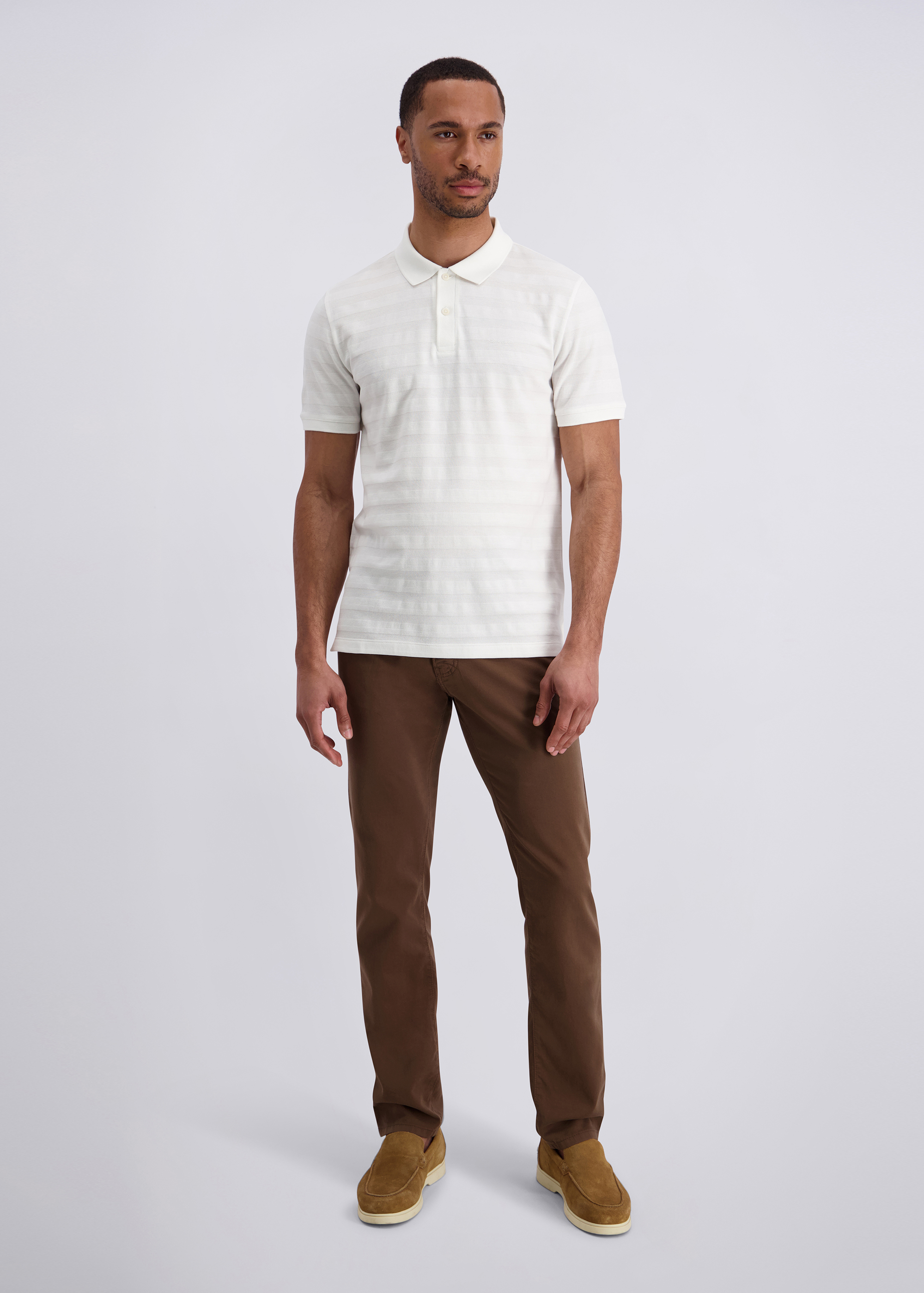 Poloshirt im Modern Fit, Weiss Rückansicht