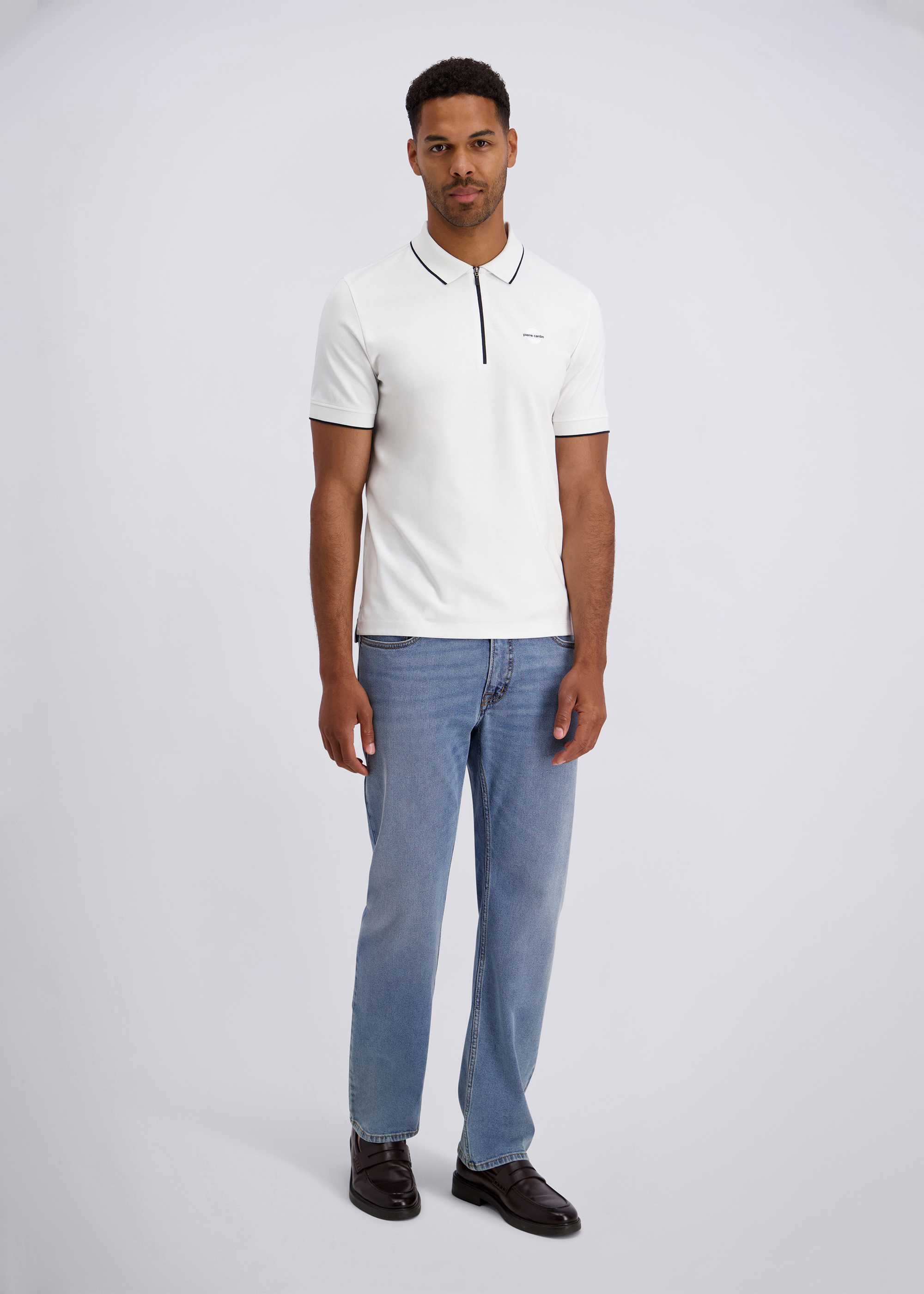Poloshirt im Modern Fit, Weiss Rückansicht