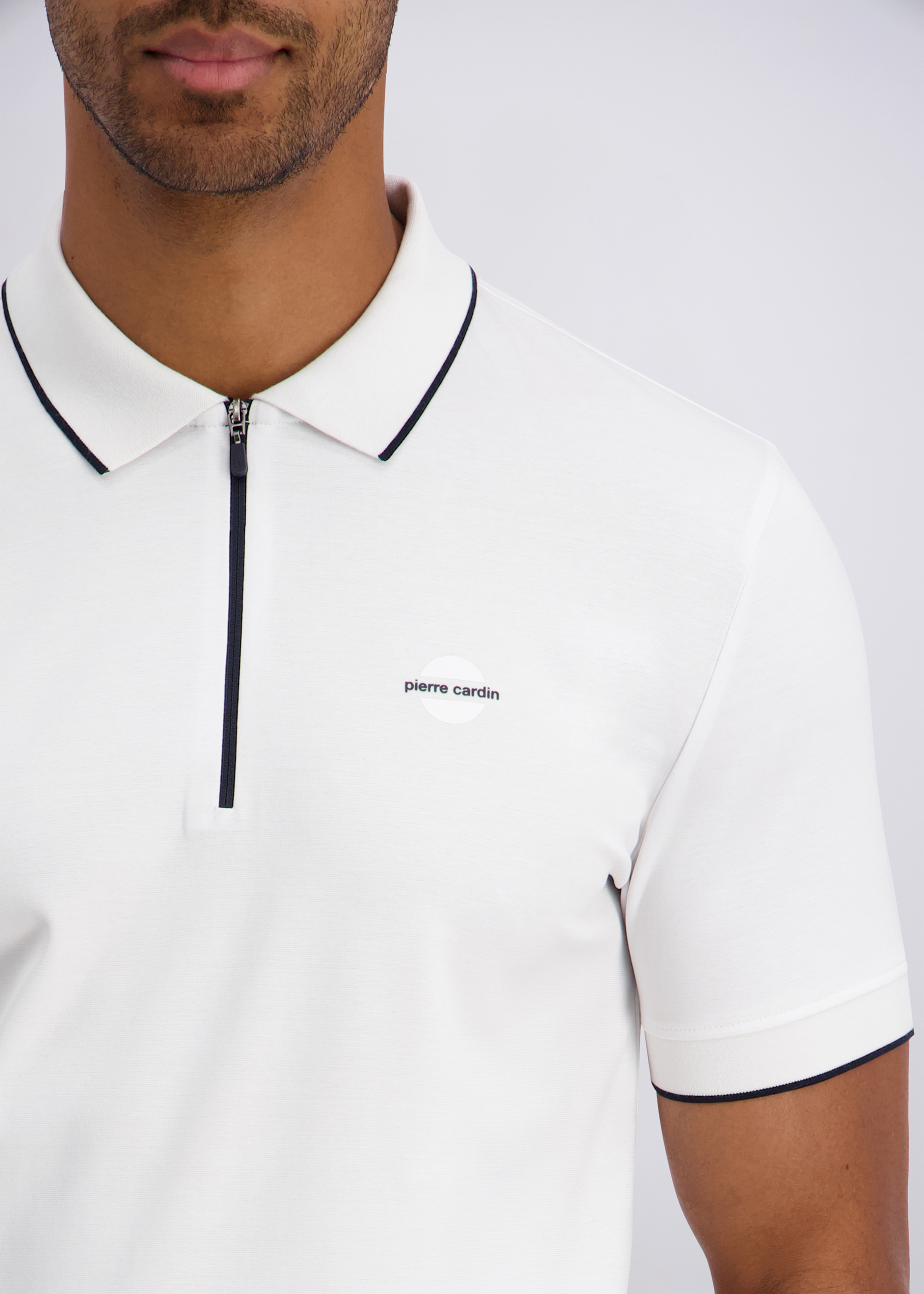 Poloshirt im Modern Fit, Weiss Detailansicht 2