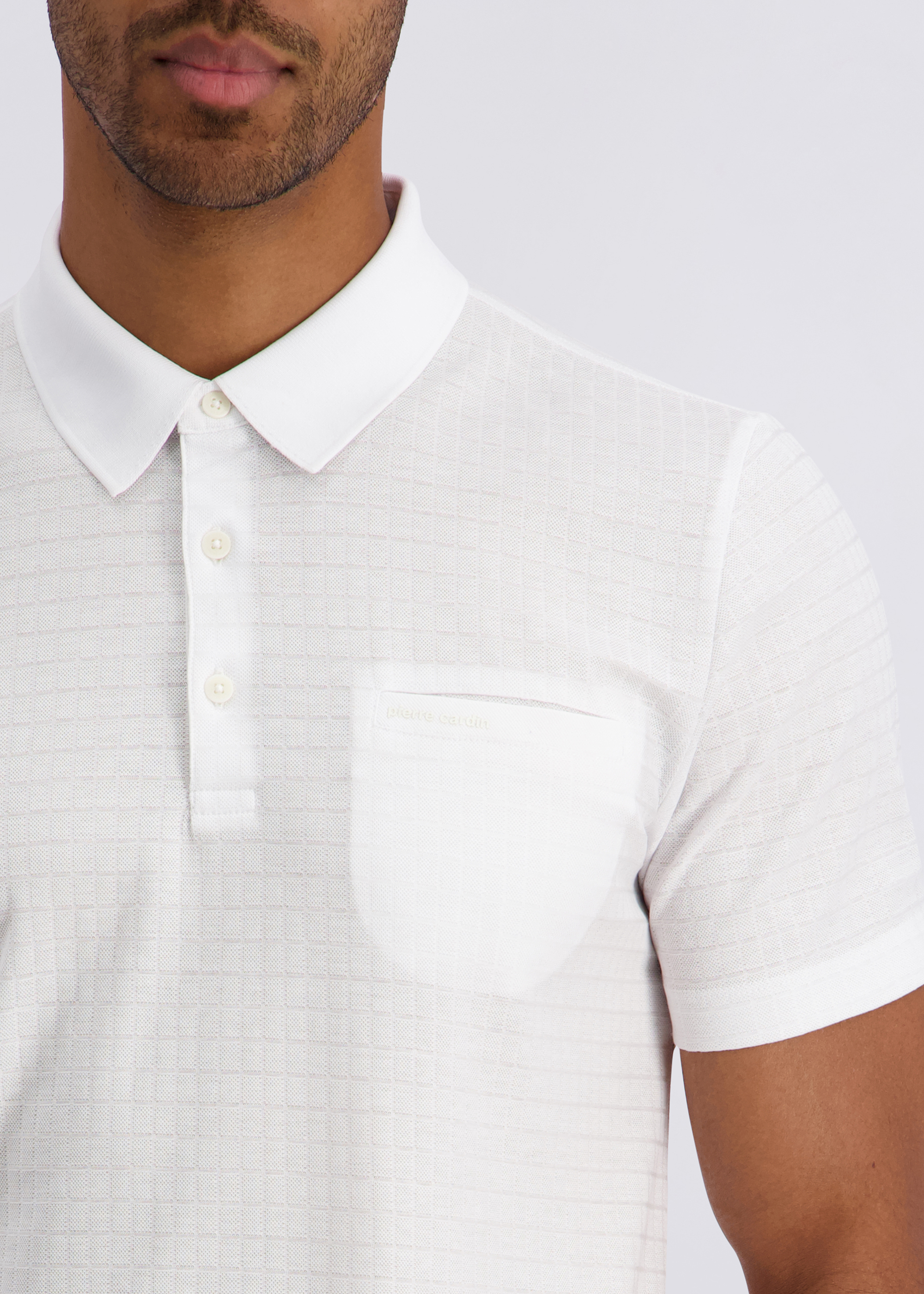 Poloshirt im Modern Fit, Weiss Detailansicht 2