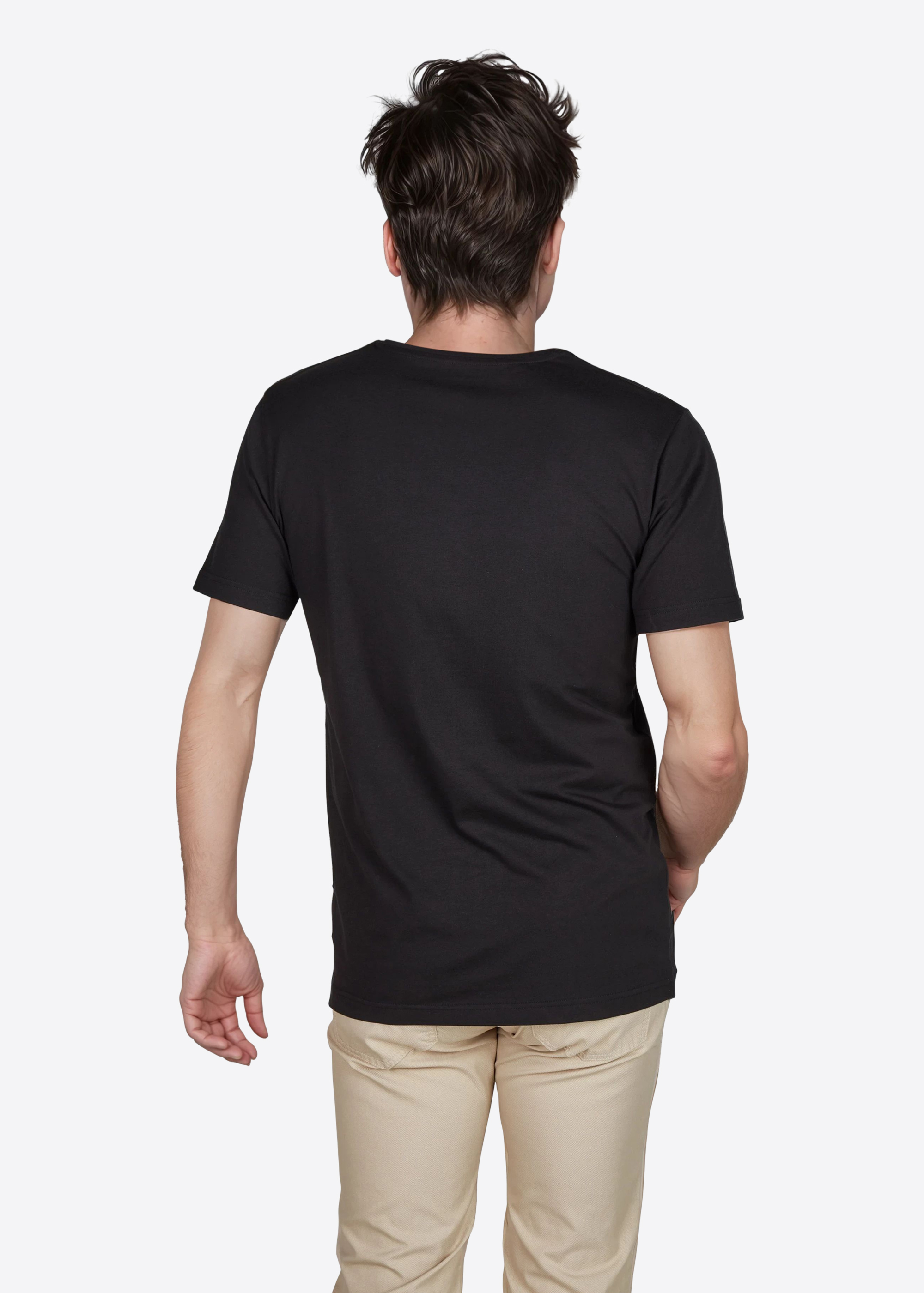 T-Shirt mit Rundhalsausschnitt, Schwarz Detailansicht 1