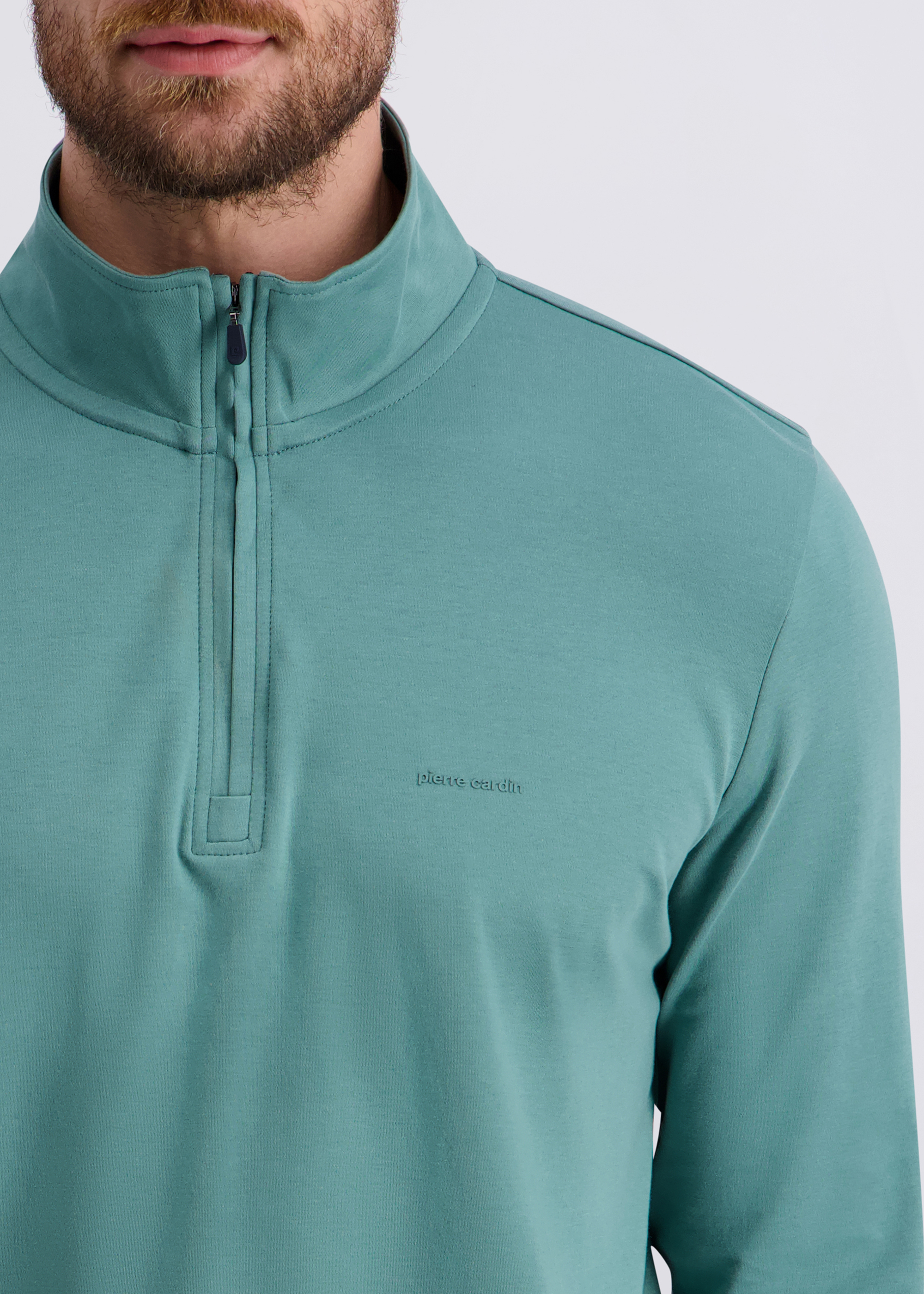 Shirt Longsleeve mit Stehkragen, Sagebrush Green Detailansicht 2