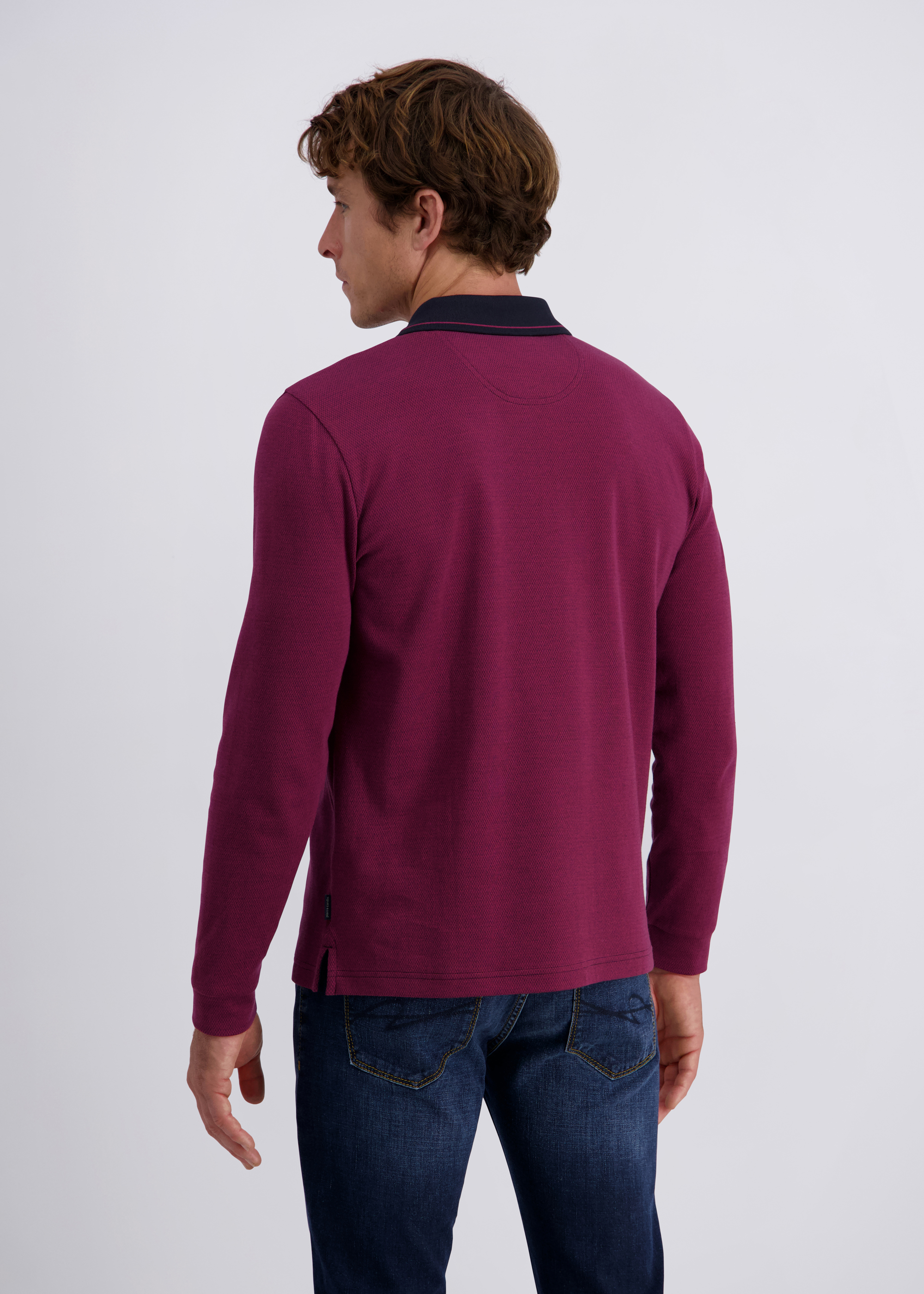 Langarm Polo-Shirt, gemustert, Winetasting Detailansicht 1