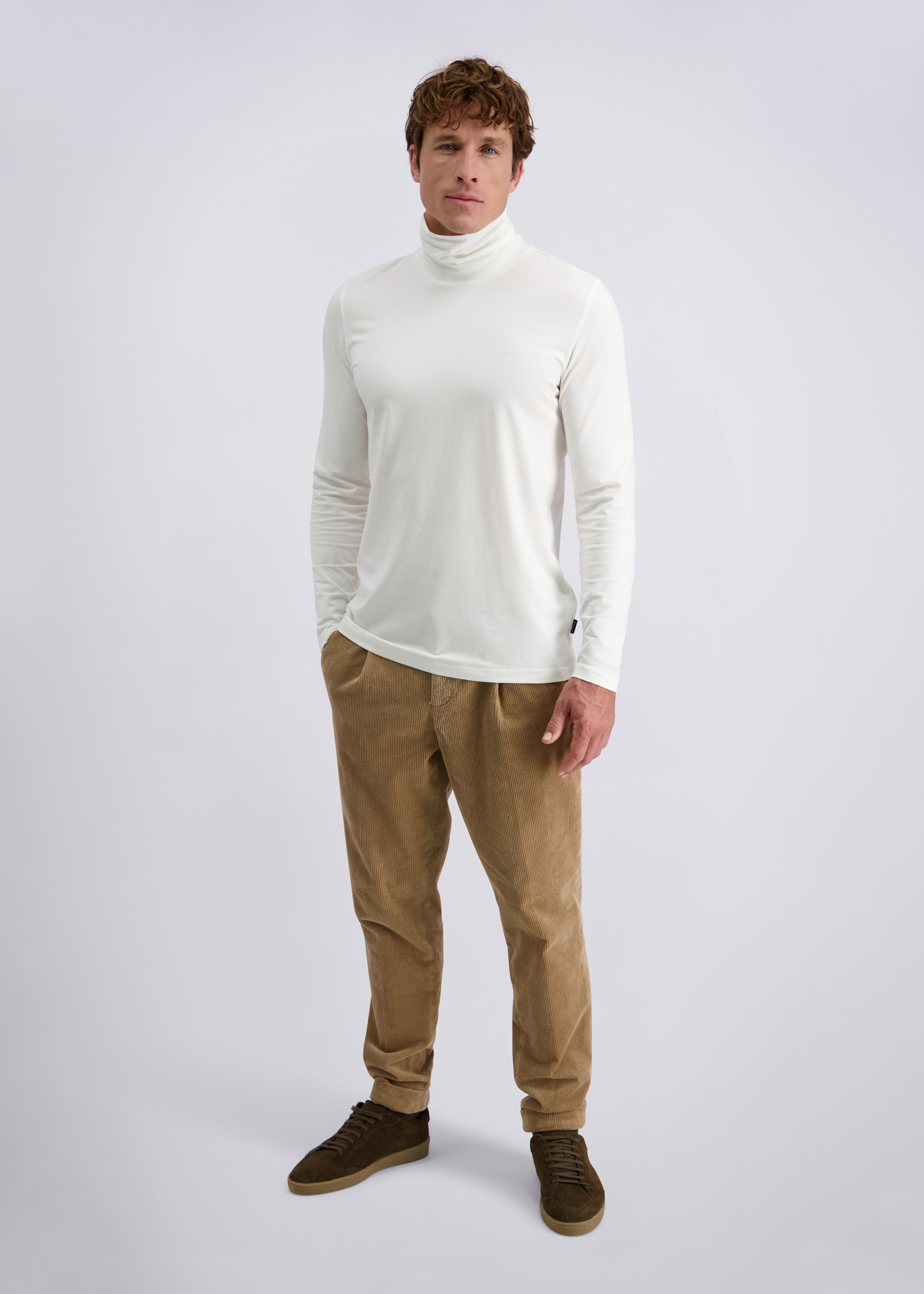 Essential Komfort Langarmshirt, uni, Elfenbein Rückansicht