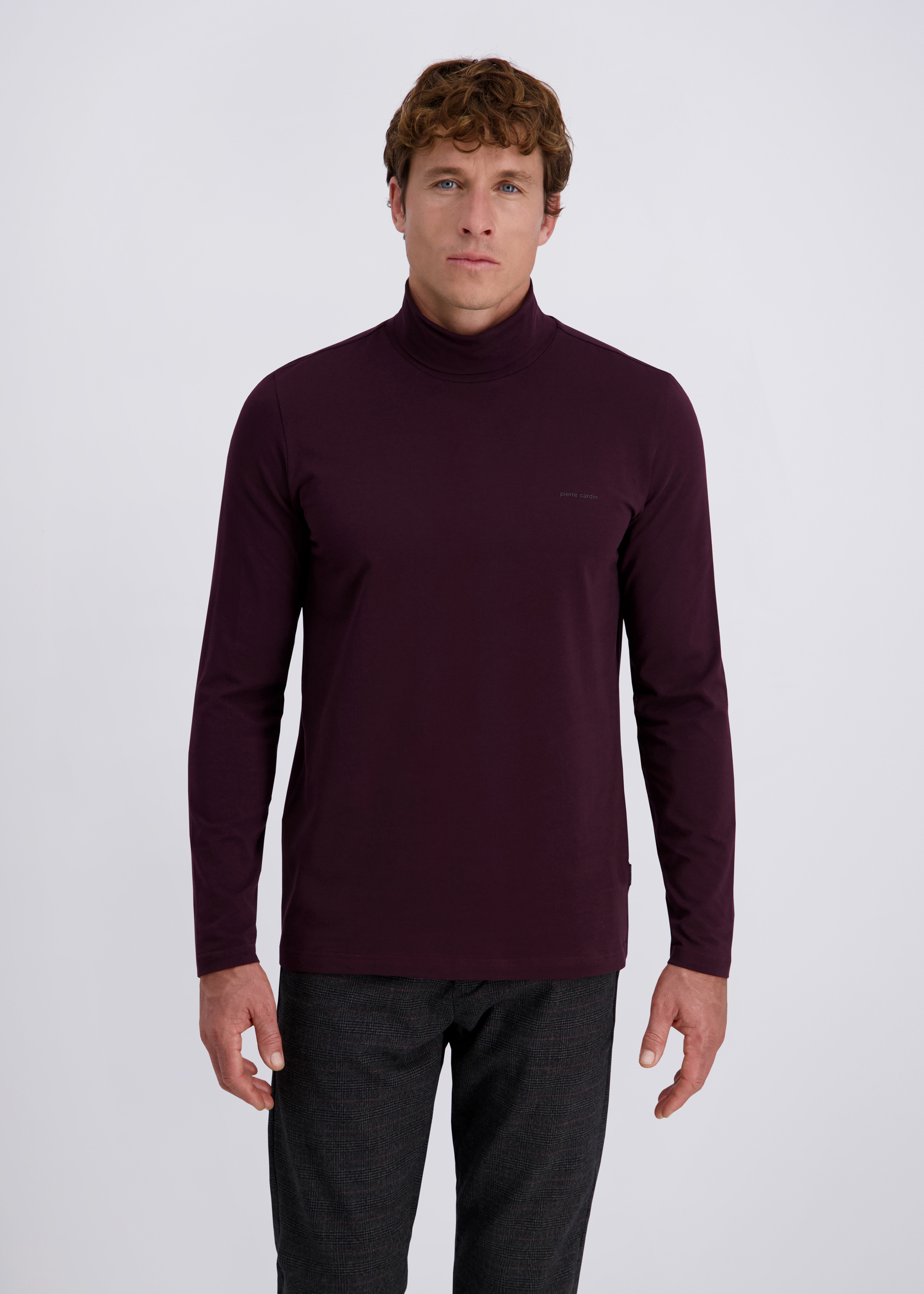 Essential Komfort Langarmshirt, uni, Winetasting Frontansicht