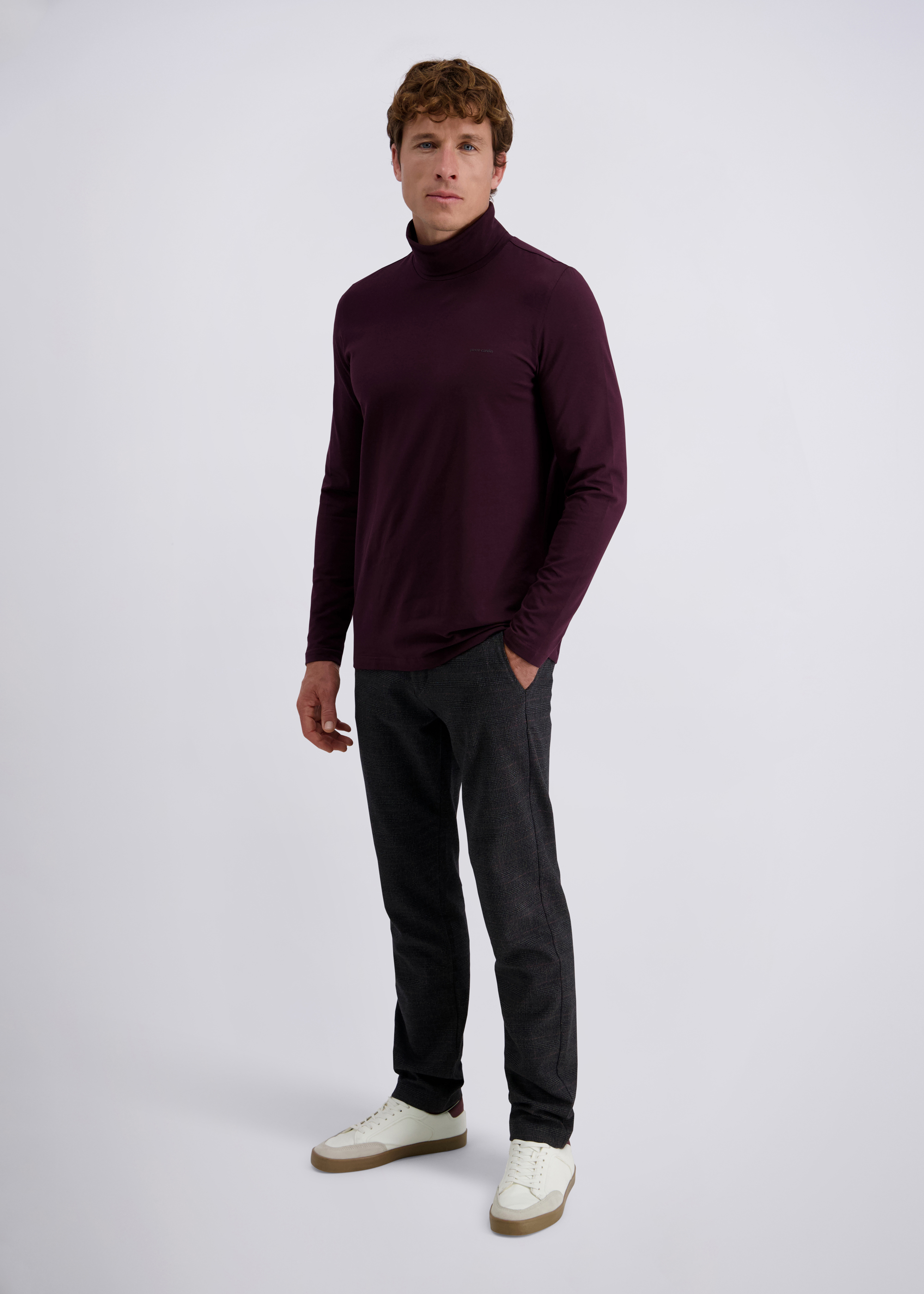 Essential Komfort Langarmshirt, uni, Winetasting Rückansicht