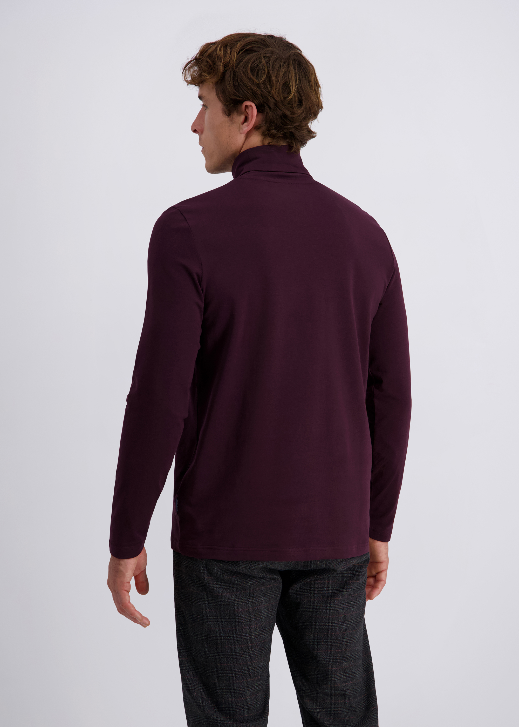 Essential Komfort Langarmshirt, uni, Winetasting Detailansicht 1