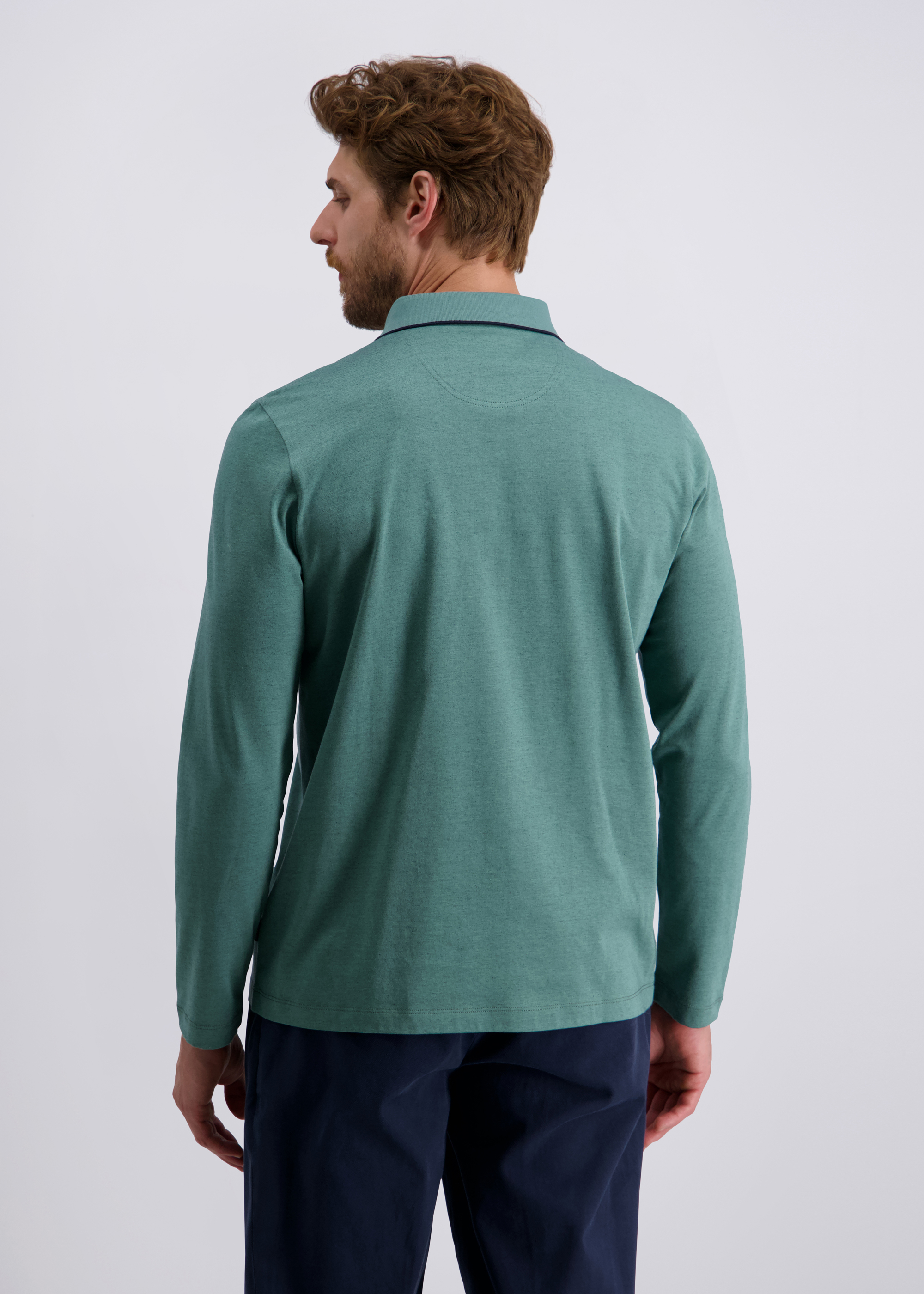Elegantes Polo-Shirt mit klassischem Kragen, Sagebrush Green Detailansicht 1