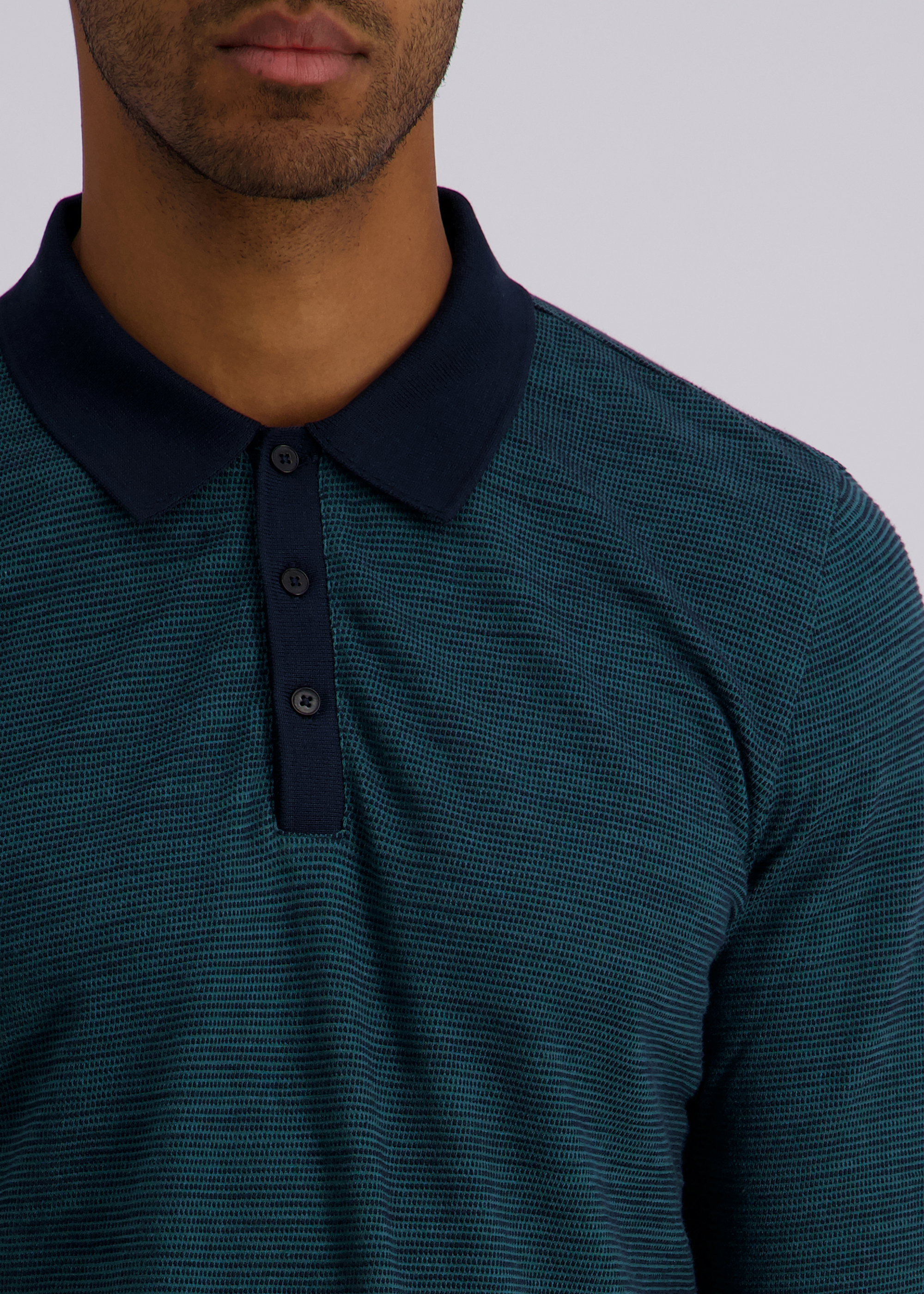 Langarm-Poloshirt in Modern Fit, Mediterranea Detailansicht 2