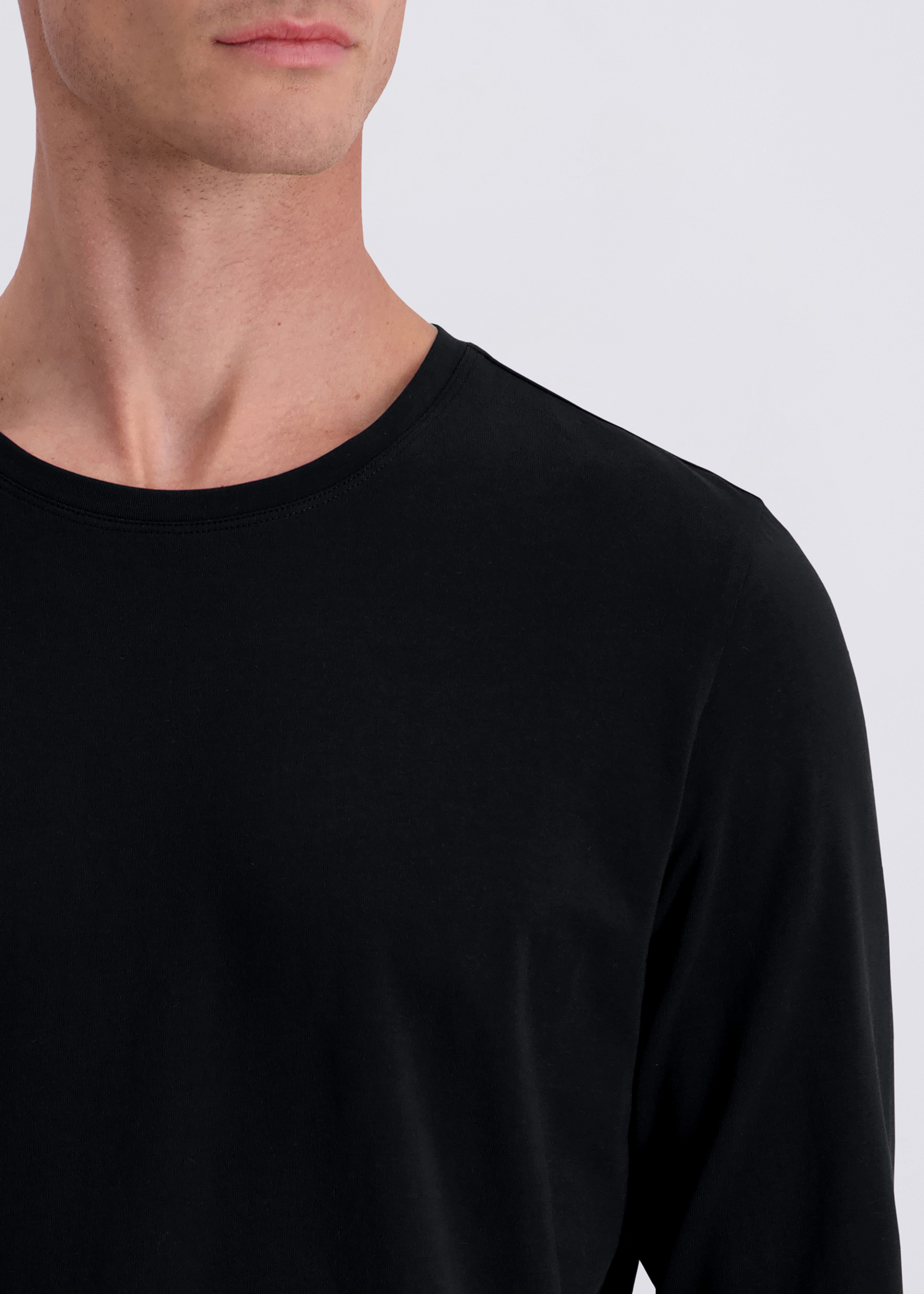 Performance Jersey Basic Langarmshirt, Schwarz Detailansicht 2