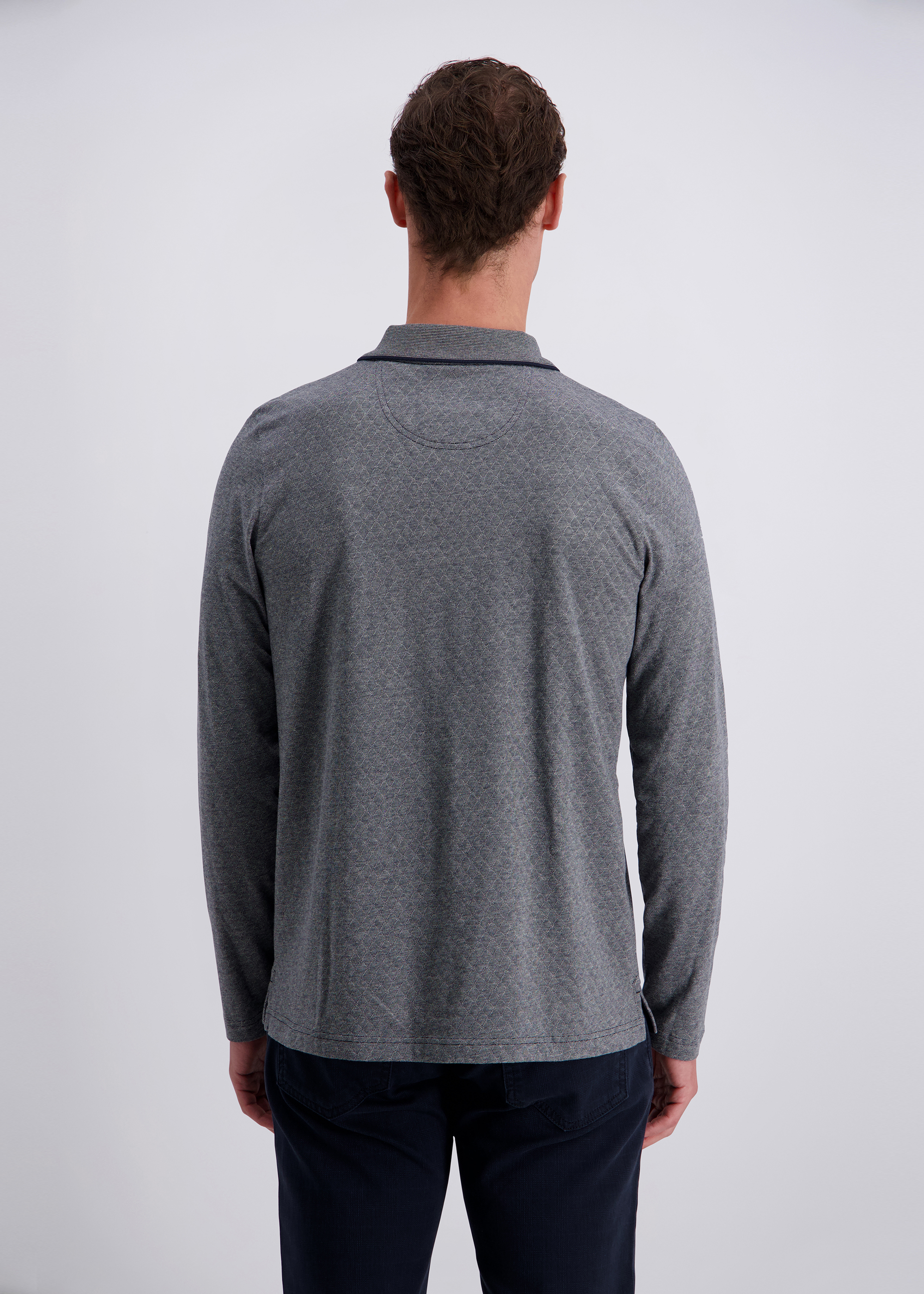 Gemustertes Polo-Langarmshirt, Salute Detailansicht 1