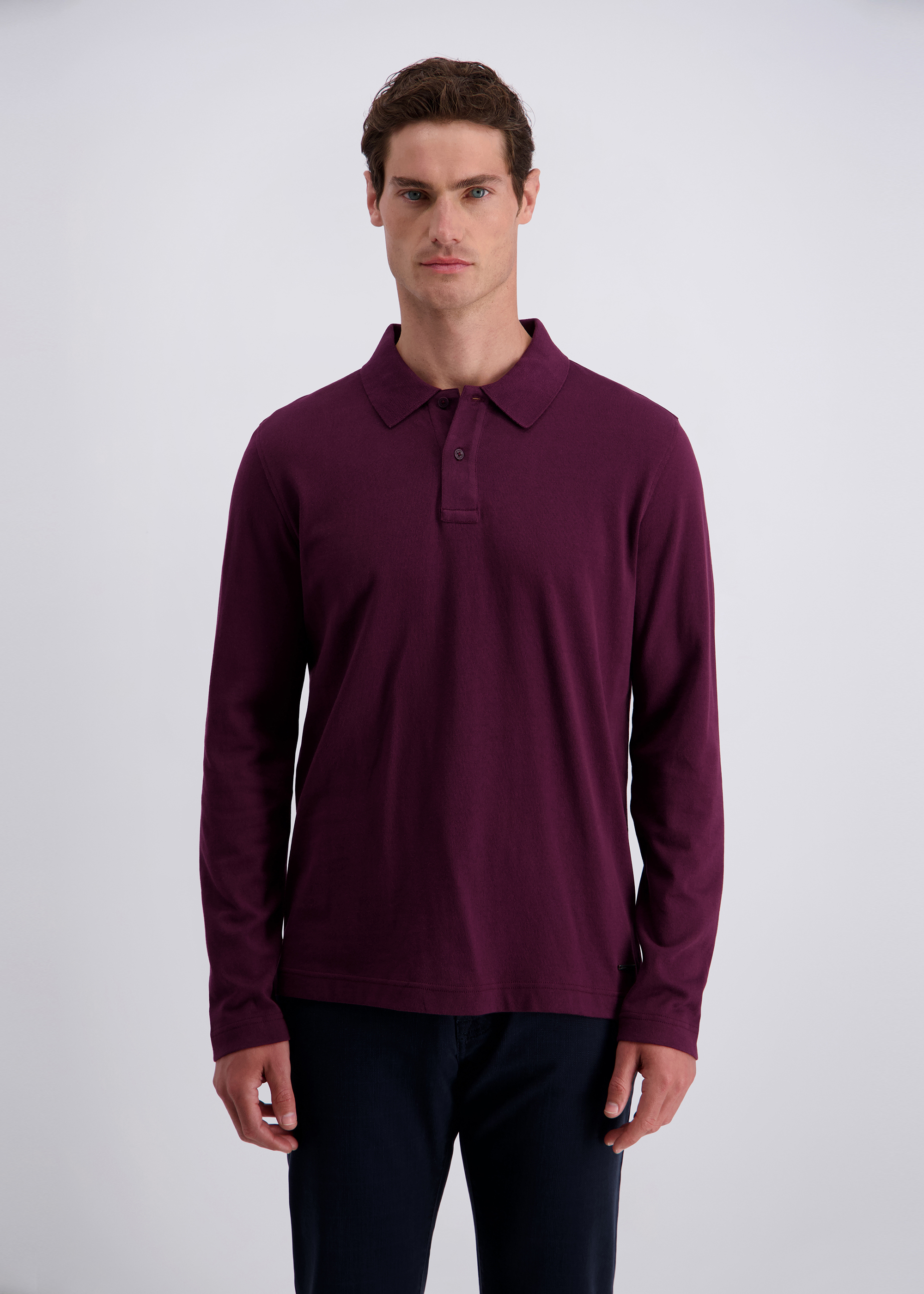 Casual Polo-Langarmshirt, Winetasting Frontansicht