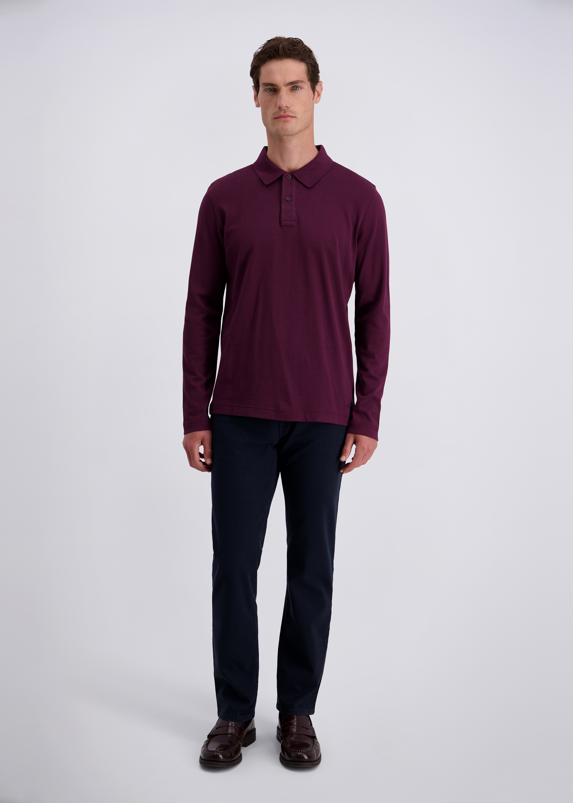 Casual Polo-Langarmshirt, Winetasting Rückansicht