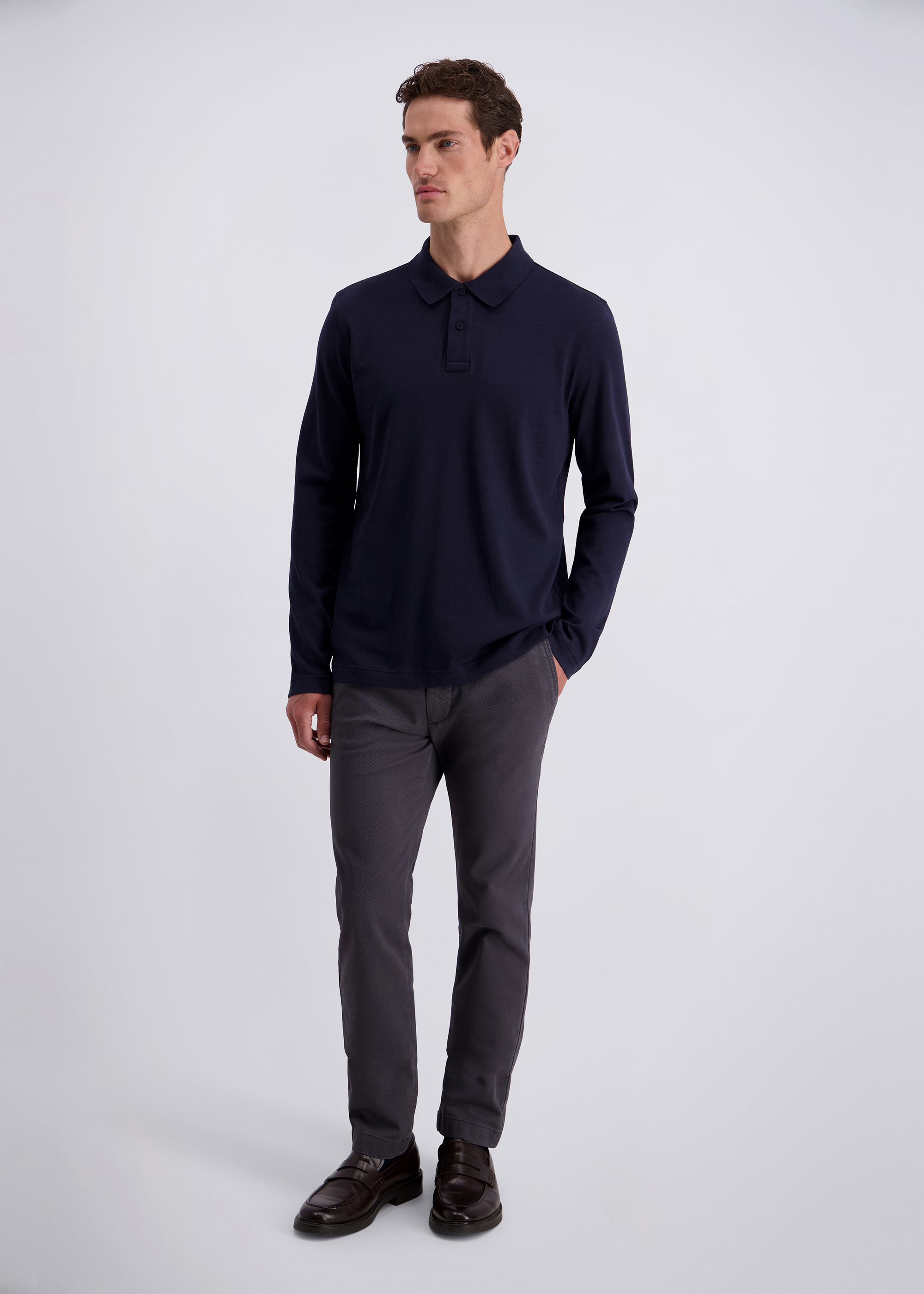 Casual Polo-Langarmshirt, Salute Rückansicht