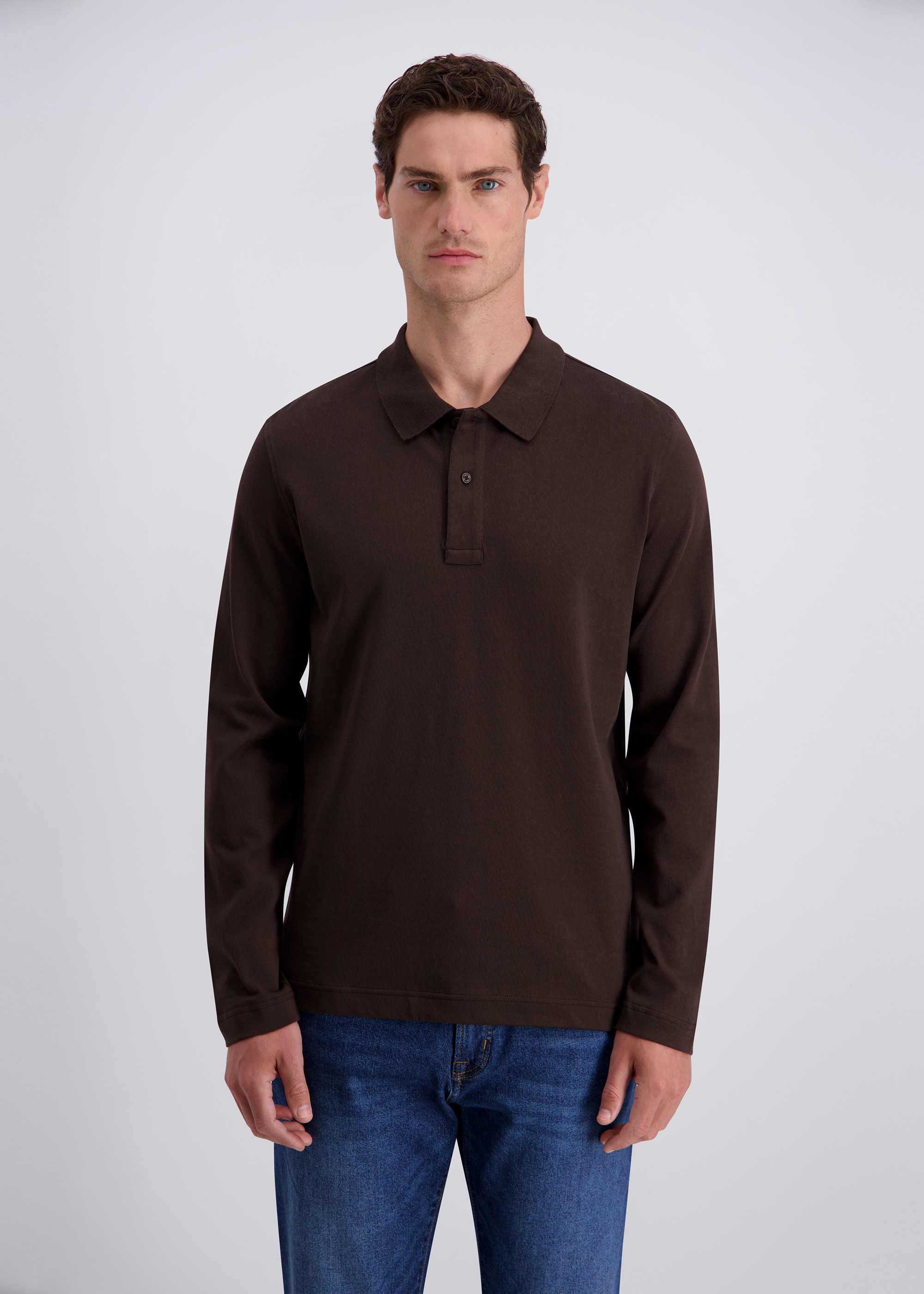Casual Polo-Langarmshirt, Mole Frontansicht