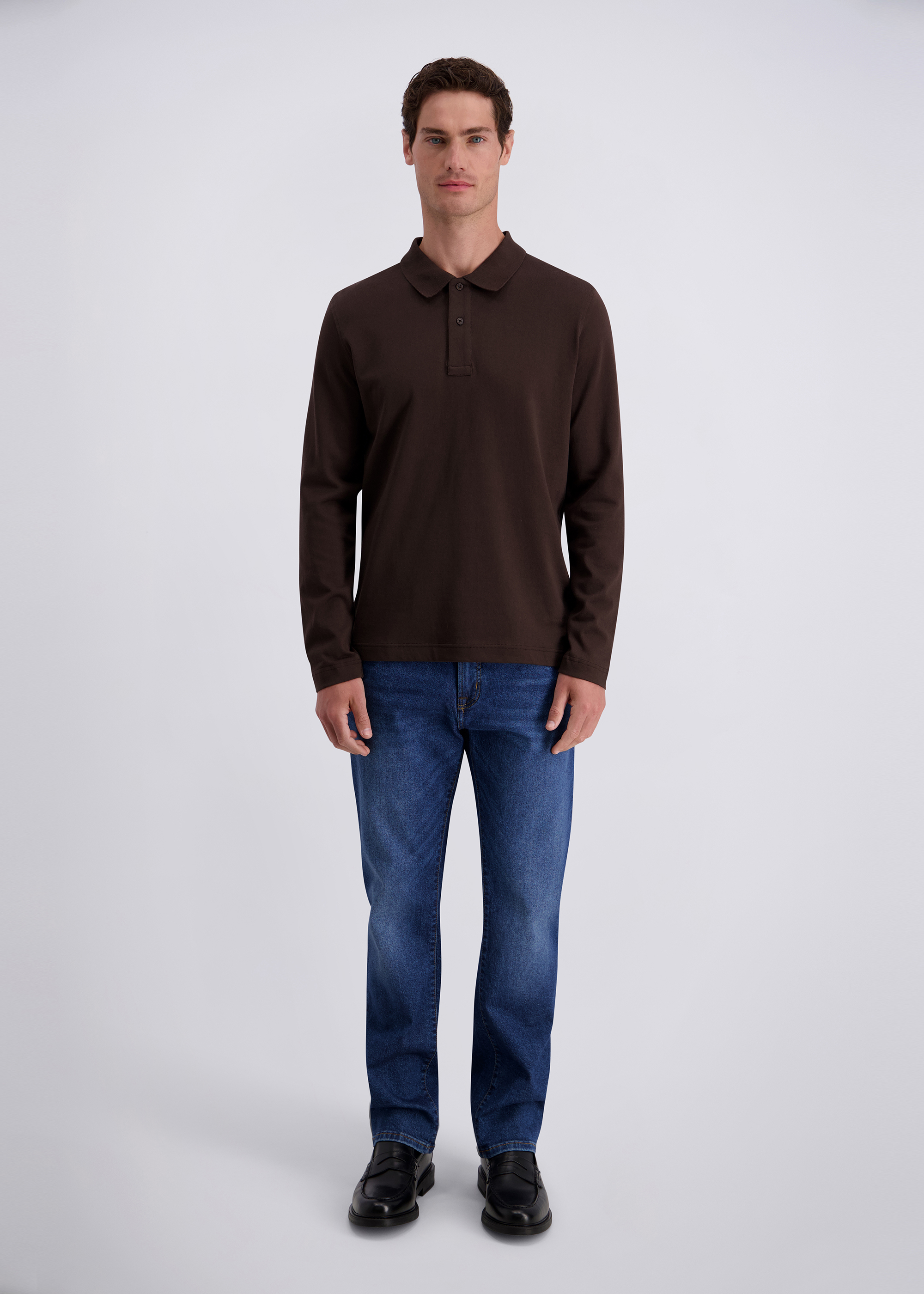 Casual Polo-Langarmshirt, Mole Rückansicht