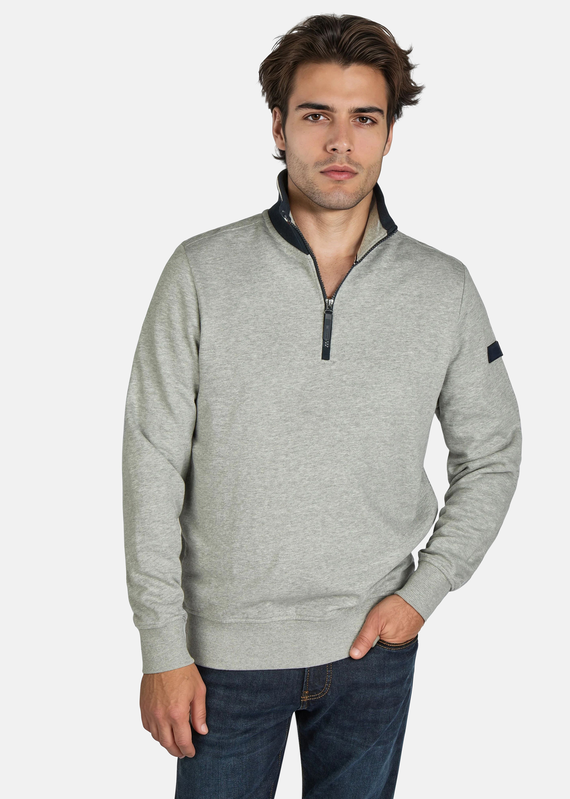 Klassisches Komfort-Sweatshirt, Mirage Gray Frontansicht