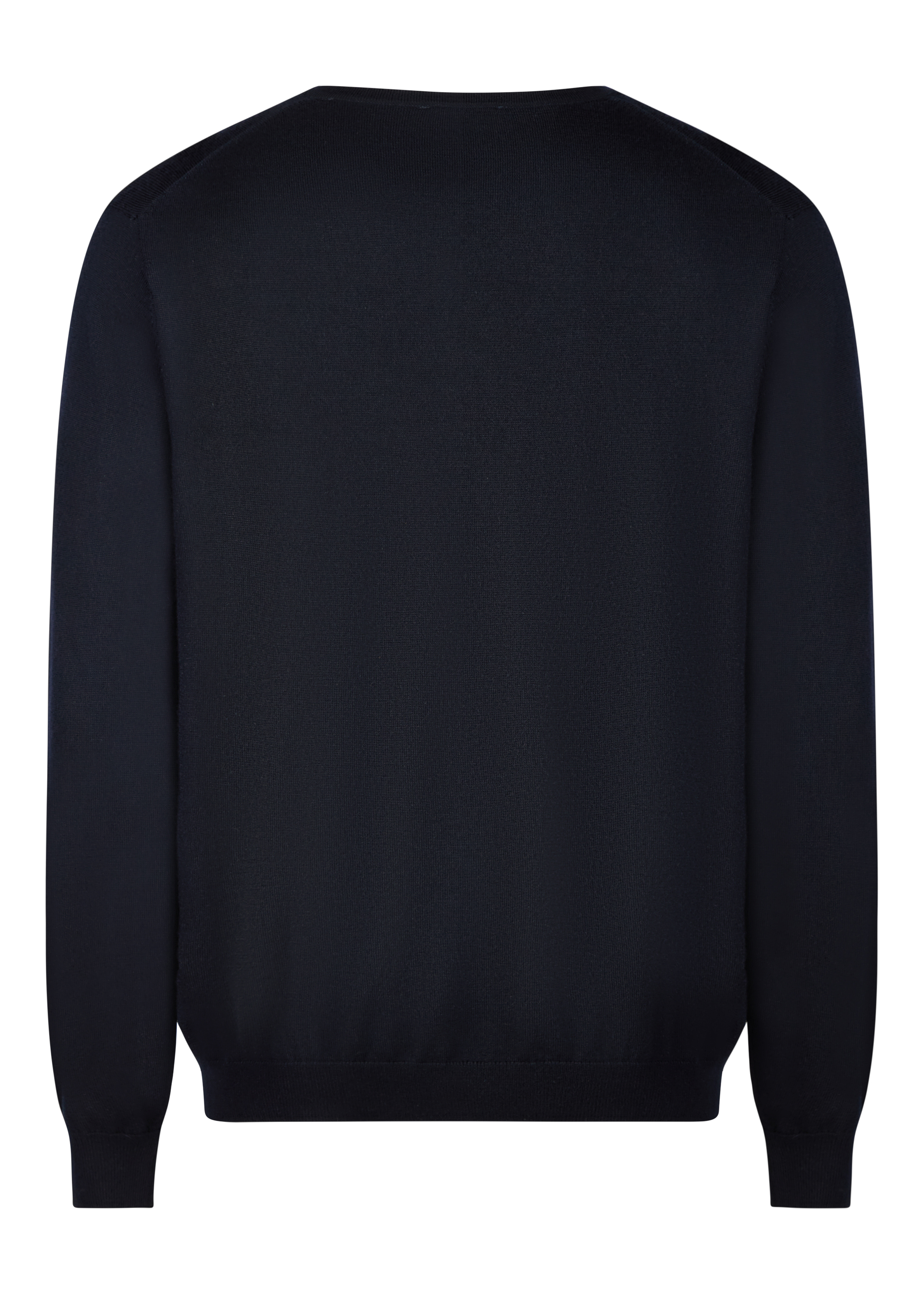 Feinstrickpulllover mit klassischem Rundhals, Marine Detailansicht 1