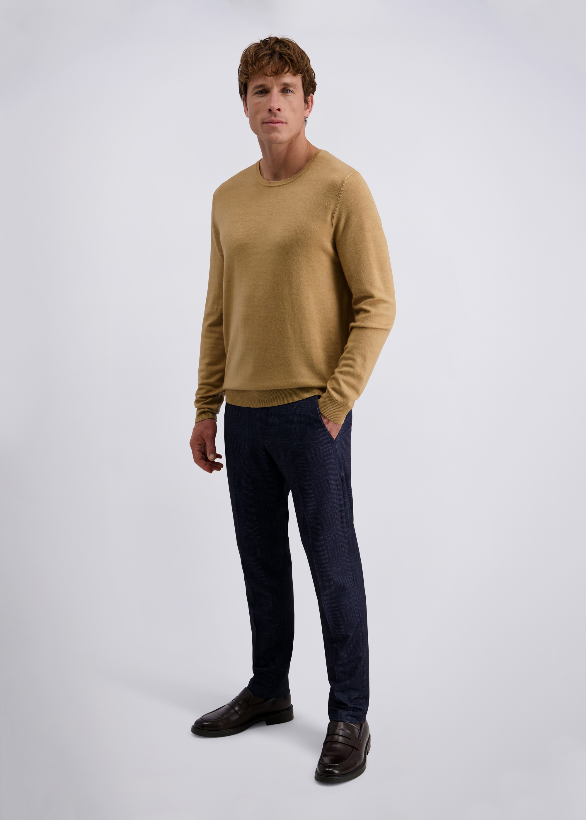 Feinstrickpulllover mit klassischem Rundhals, Lark Rückansicht