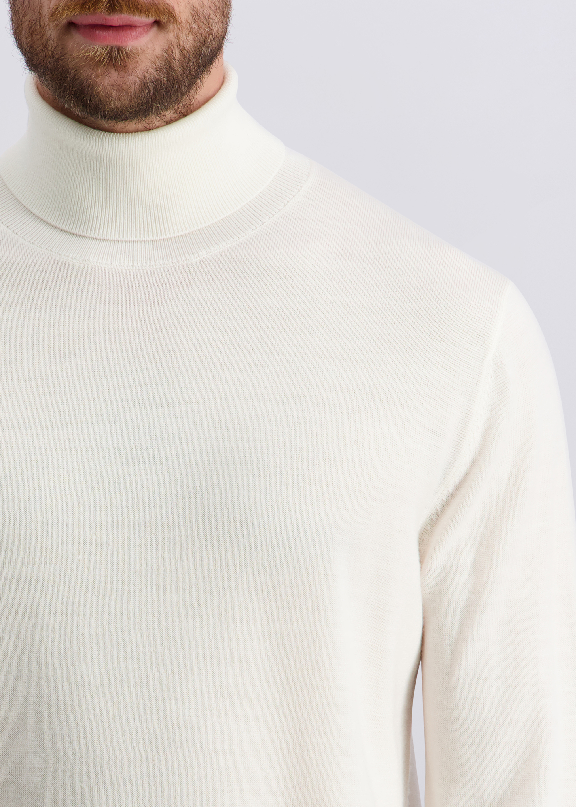 Innovativer Merino Feinstrick, Perlweiss Detailansicht 2