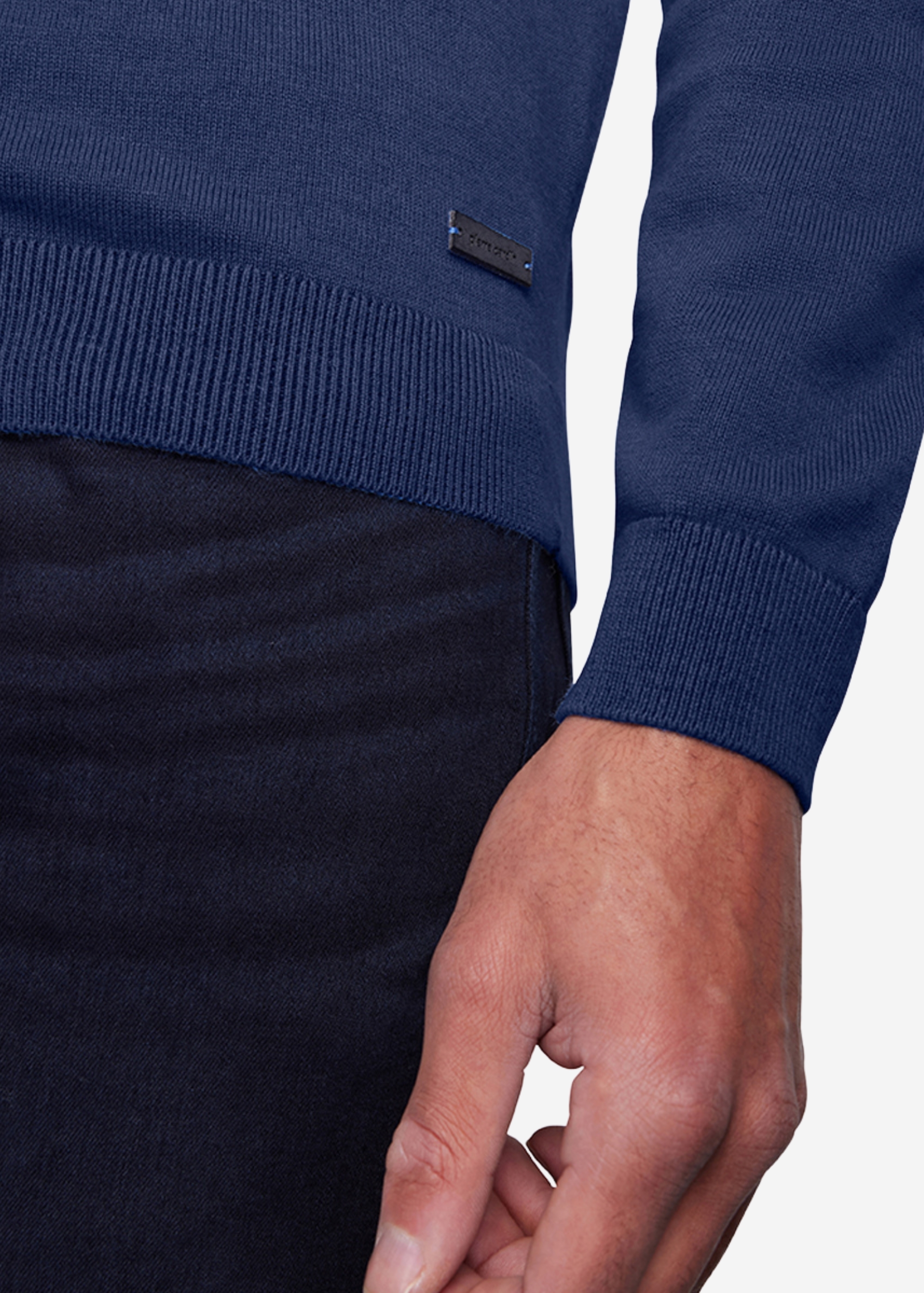 Langarm Pullover mit Rundhalsausschnitt, Navy Blazer Rückansicht