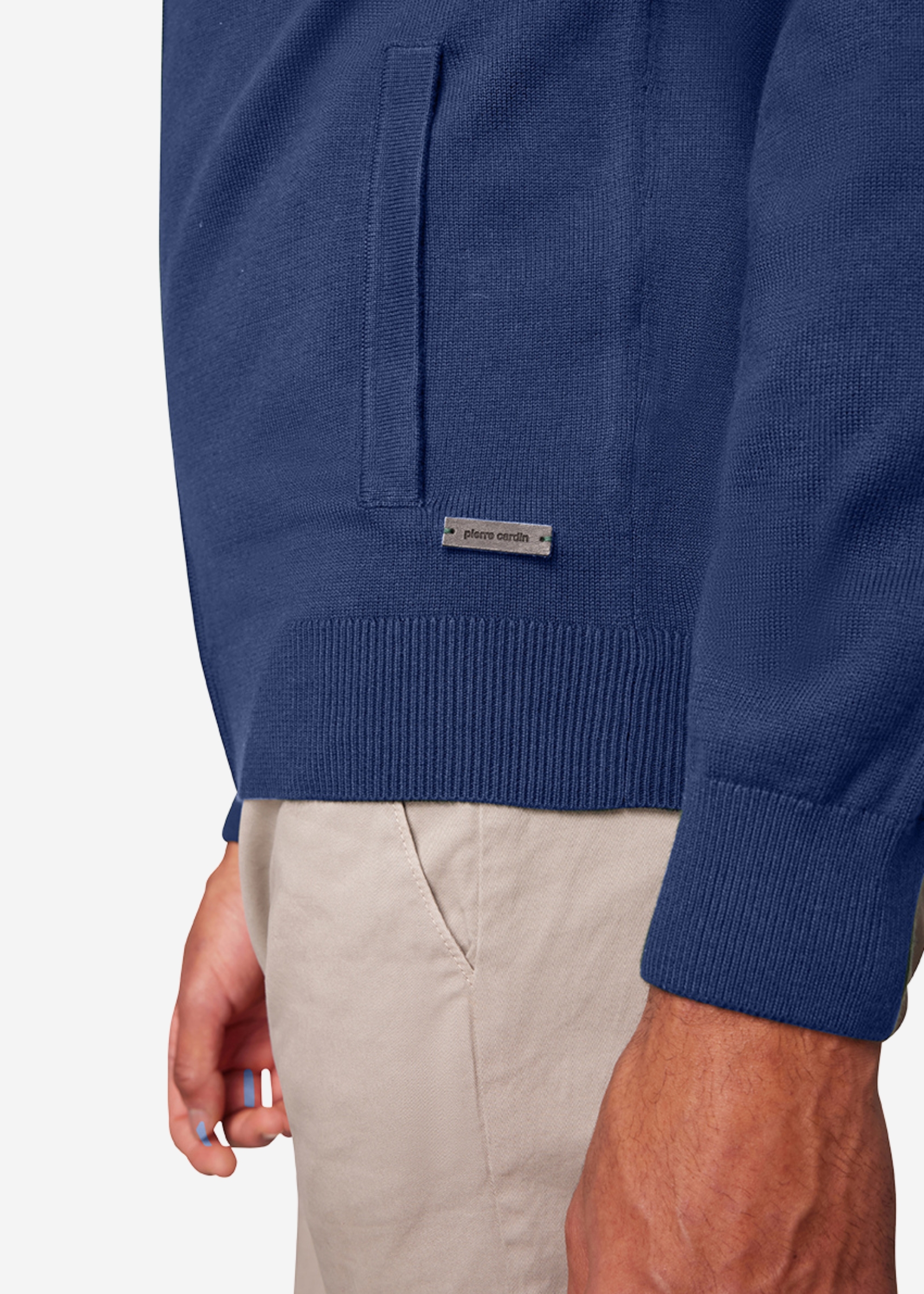 Strickjacke mit durchgehendem Reißverschluss, Navy Blazer Rückansicht