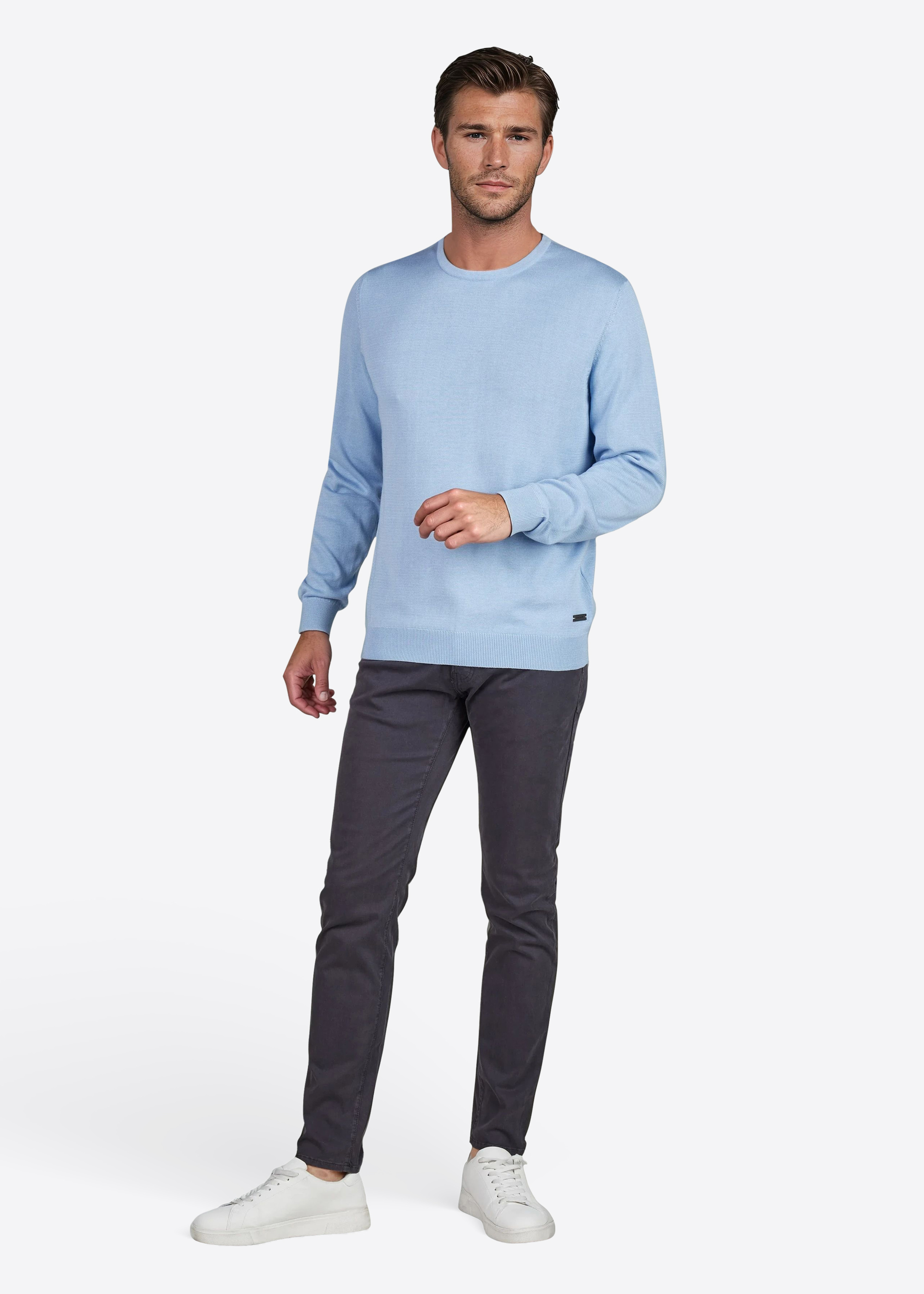 Pullover mit Rundhalsausschnitt, Ice Water Rückansicht