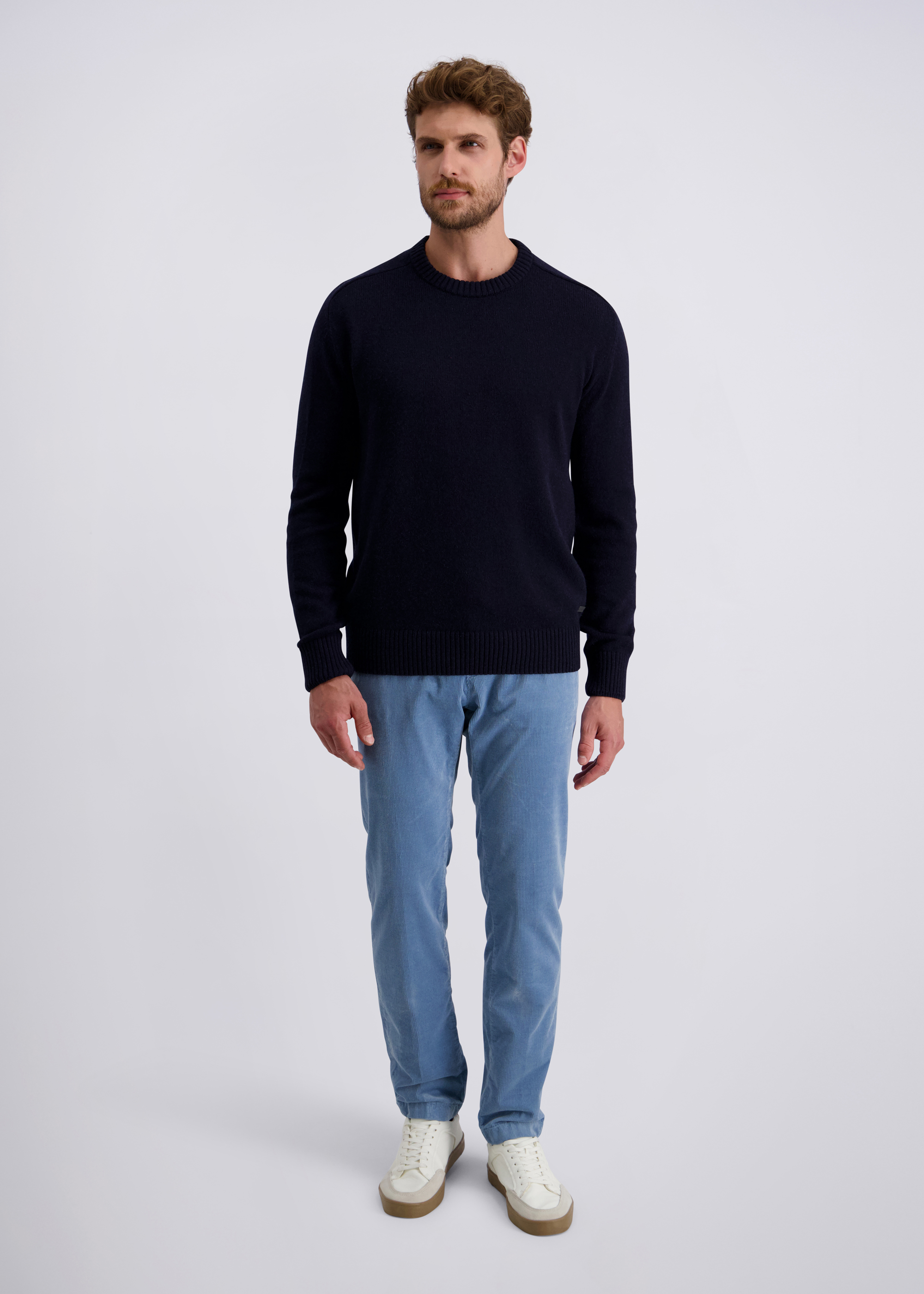 Strickpullover mit Rundhalsausschnitt, Raglanärmeln und Ärmelpatches, Salute Rückansicht